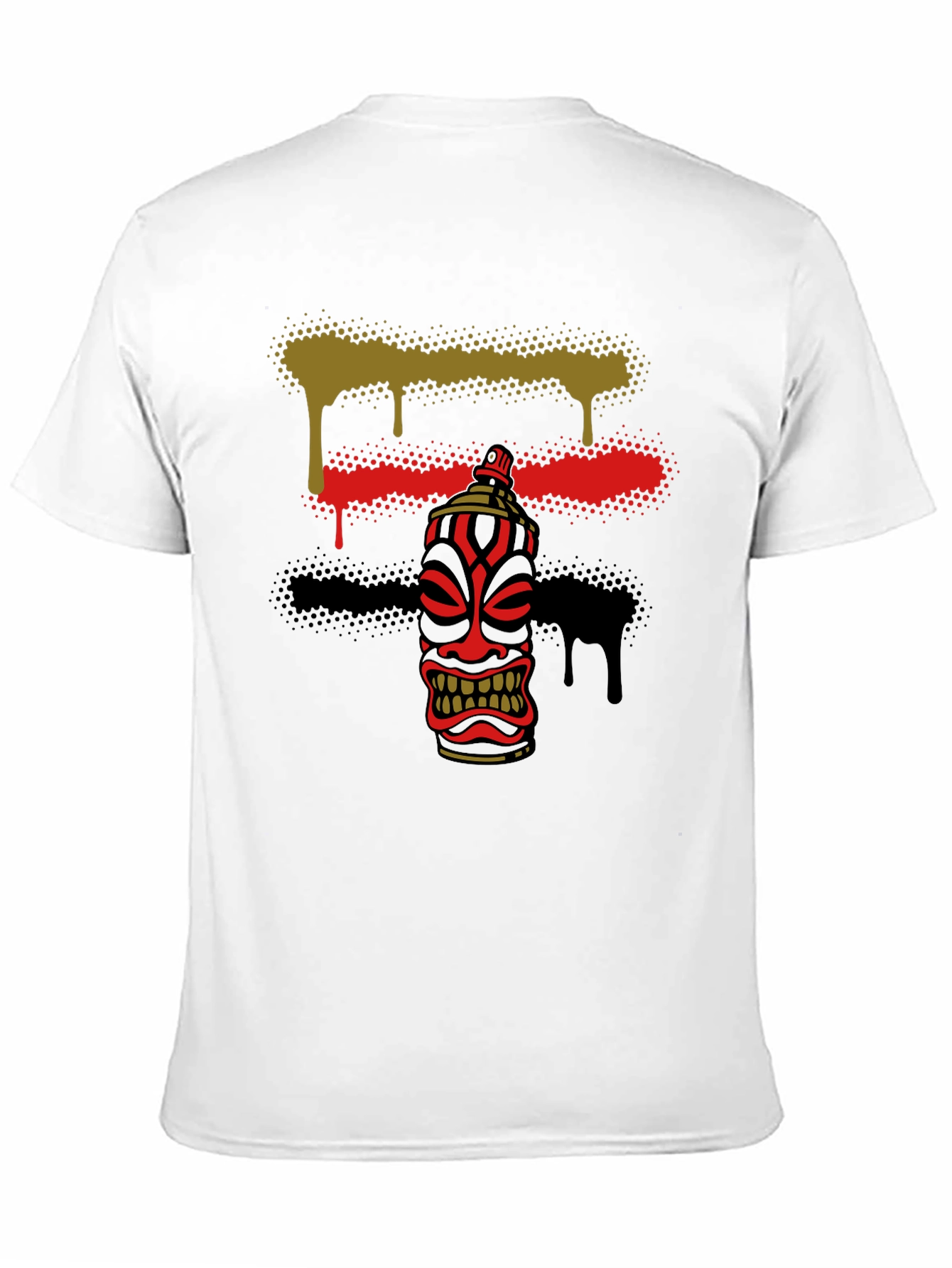 Spray Paint Tiki Graphic Tee - Unique Design
