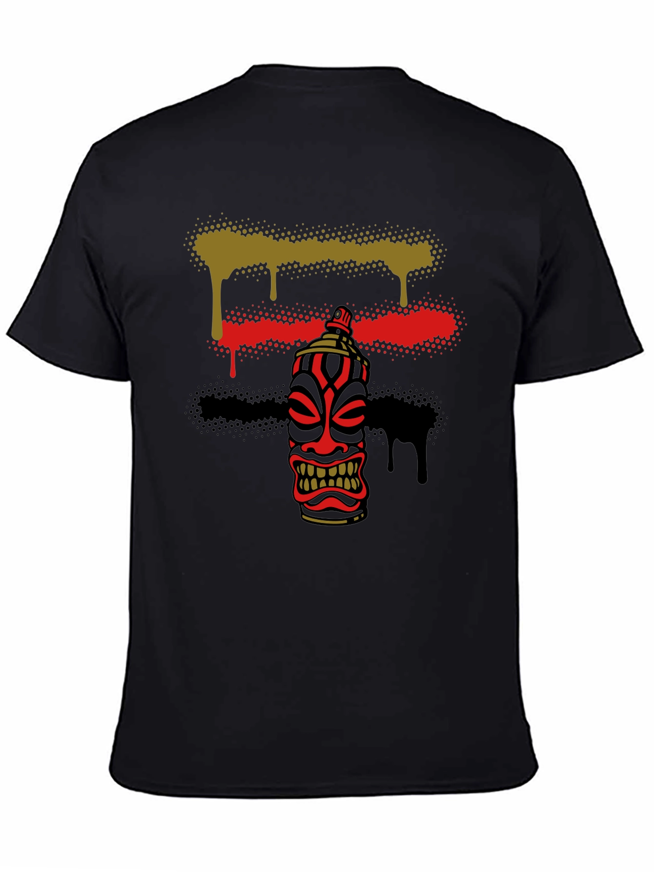 Spray Paint Tiki Graphic Tee - Unique Design