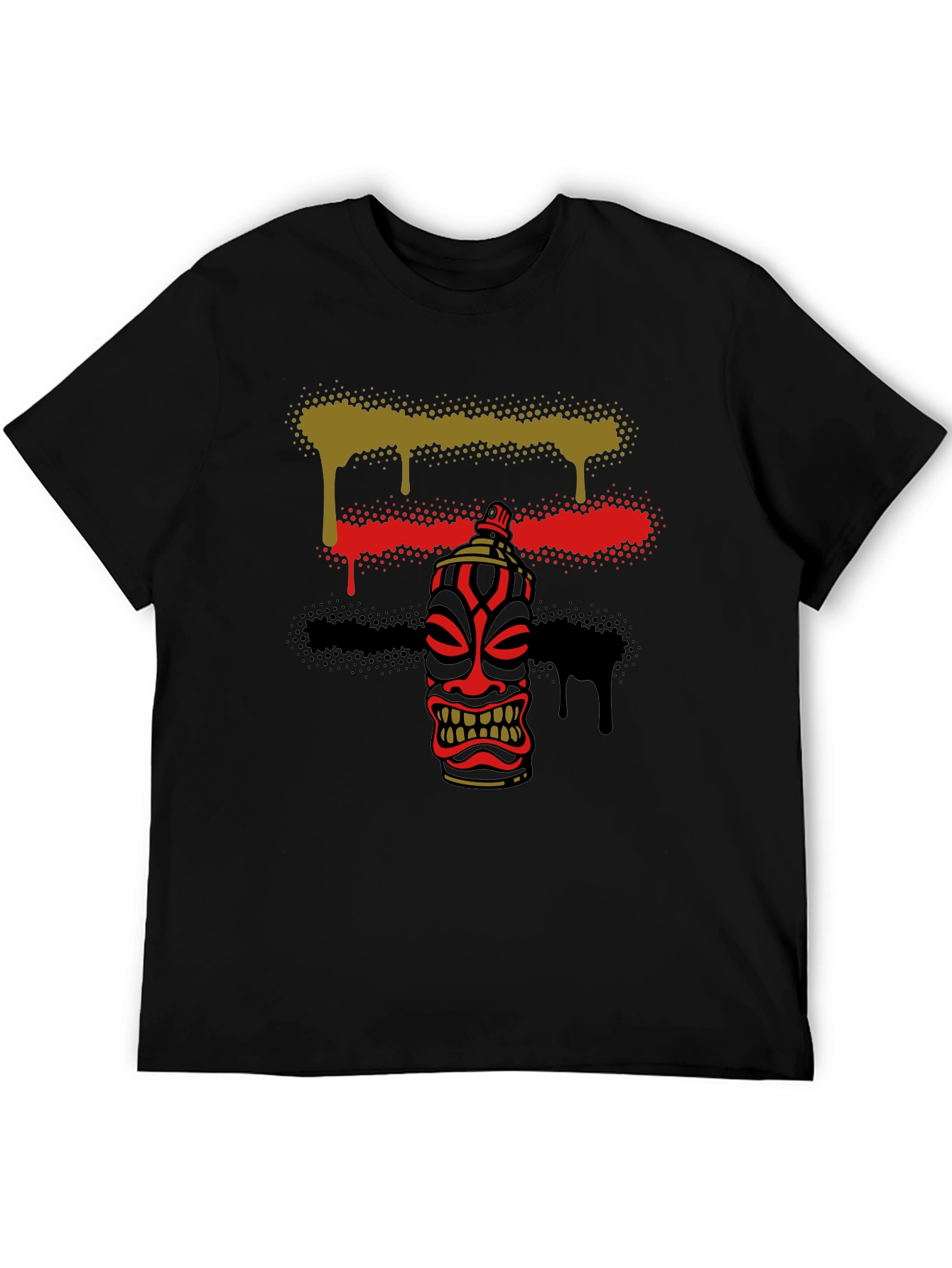 Spray Paint Tiki Graphic Tee - Unique Design