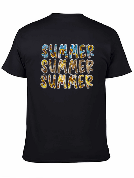 Sunflower Summer Graphic Tee - Black Cotton T-Shirt