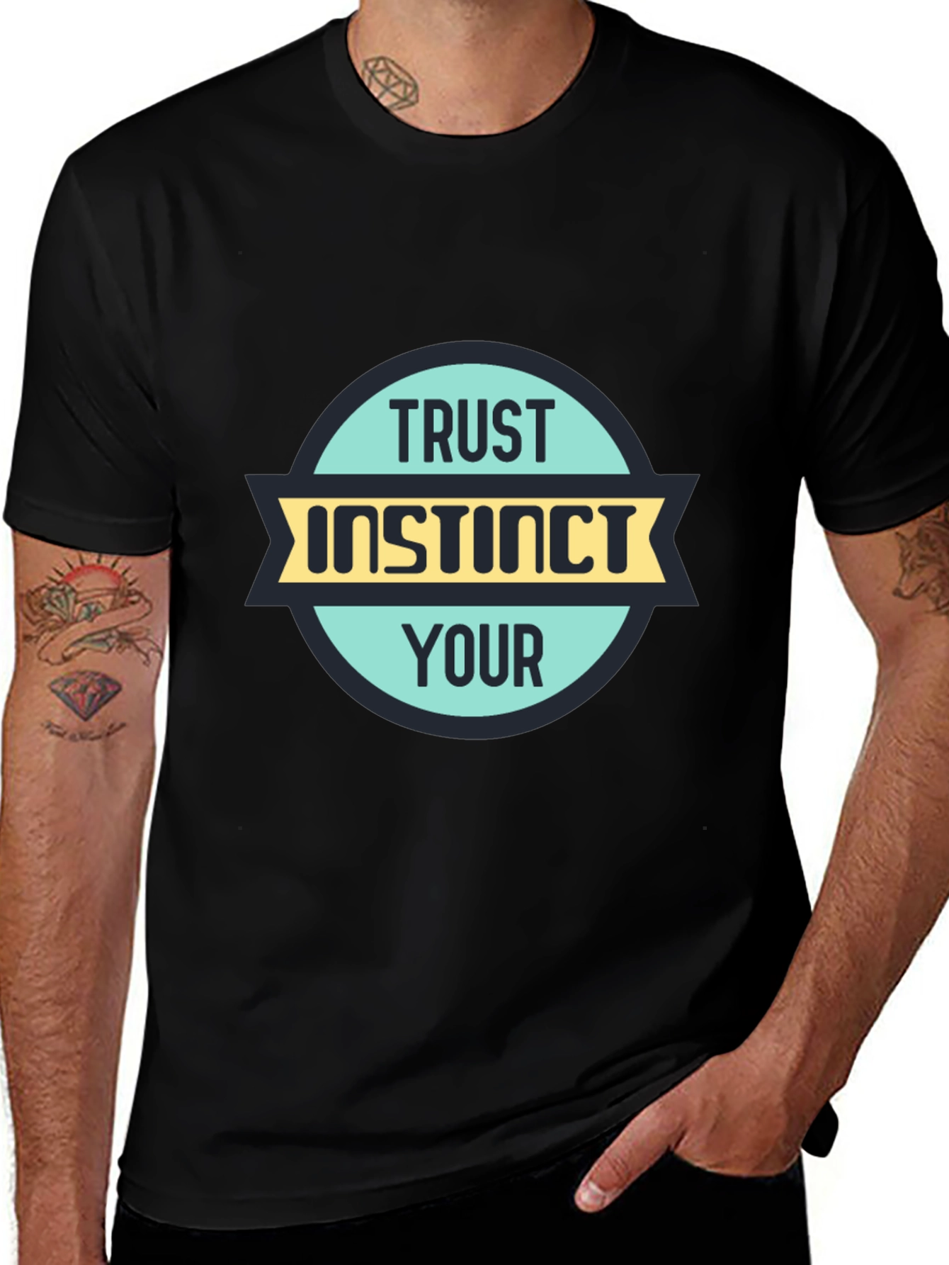 Trust Your Instinct T-Shirt - Black Graphic Tee