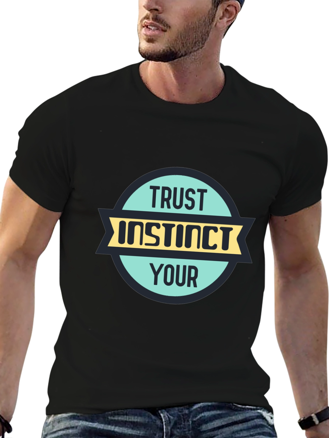 Trust Your Instinct T-Shirt - Black Graphic Tee