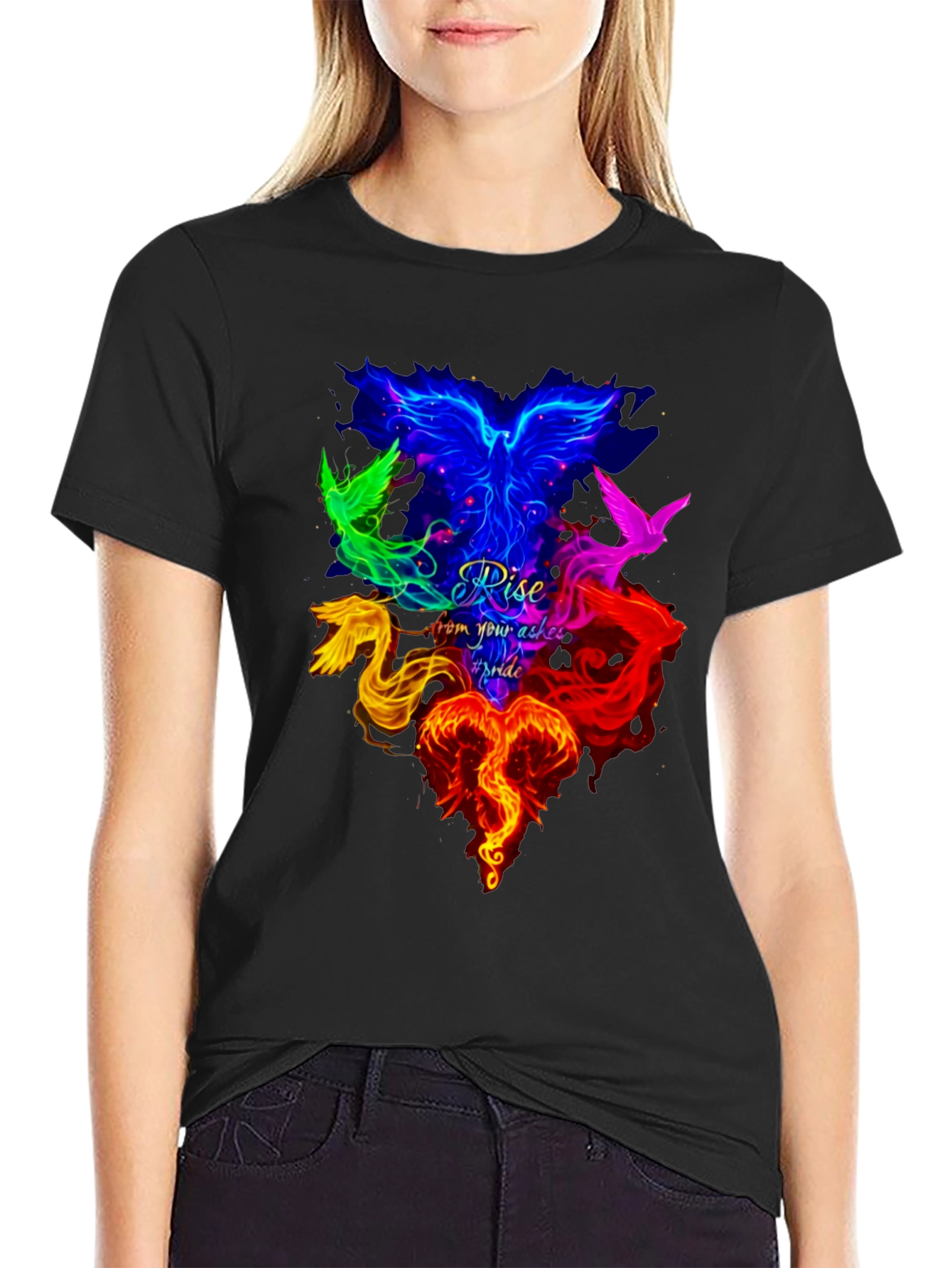 Phoenix Rise Graphic Tee - Mens Black T-Shirt