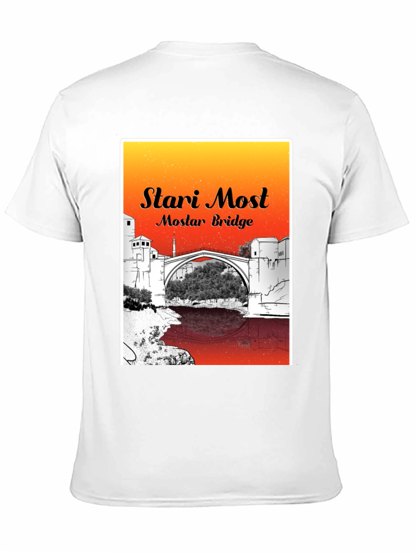 Stari Most Mostar Bridge Black T-Shirt