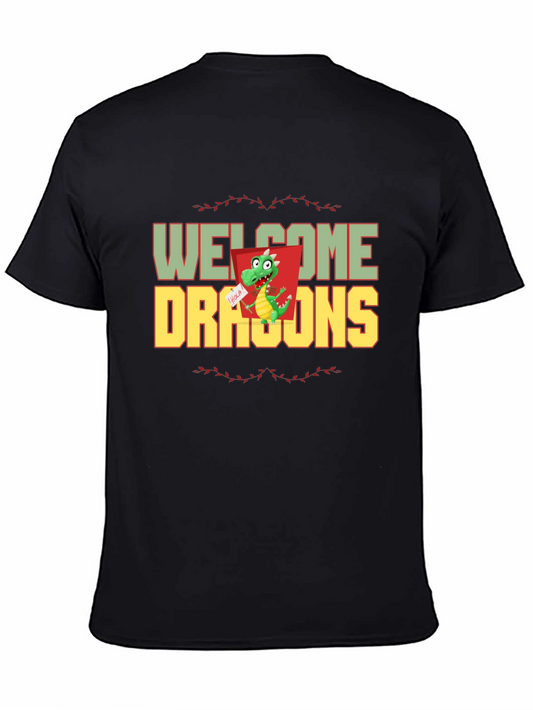 Welcome Dragons Graphic Tee - Funny Dragon T-Shirt