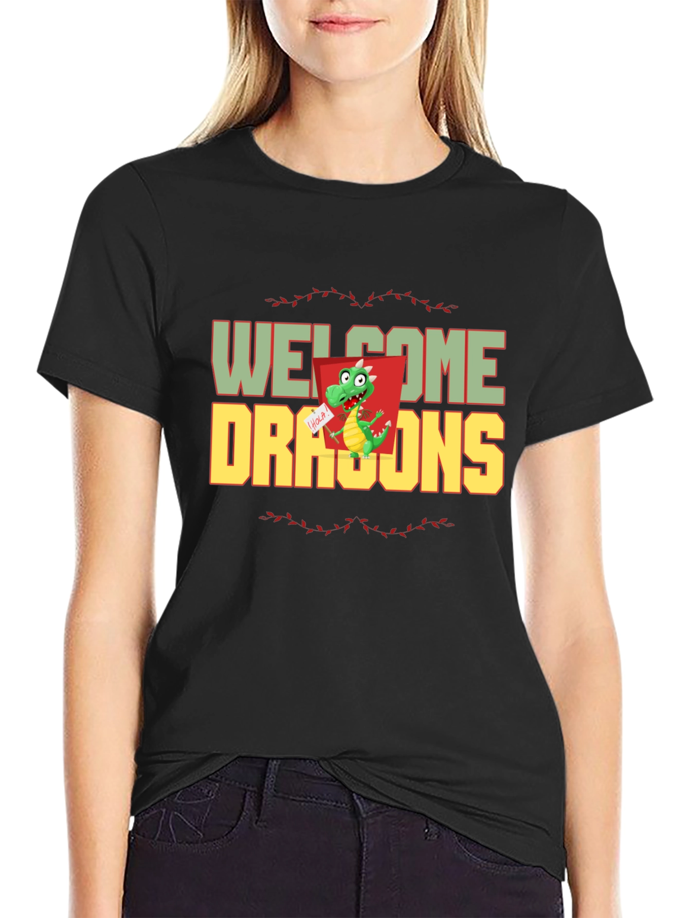 Welcome Dragons Graphic Tee - Funny Dragon T-Shirt
