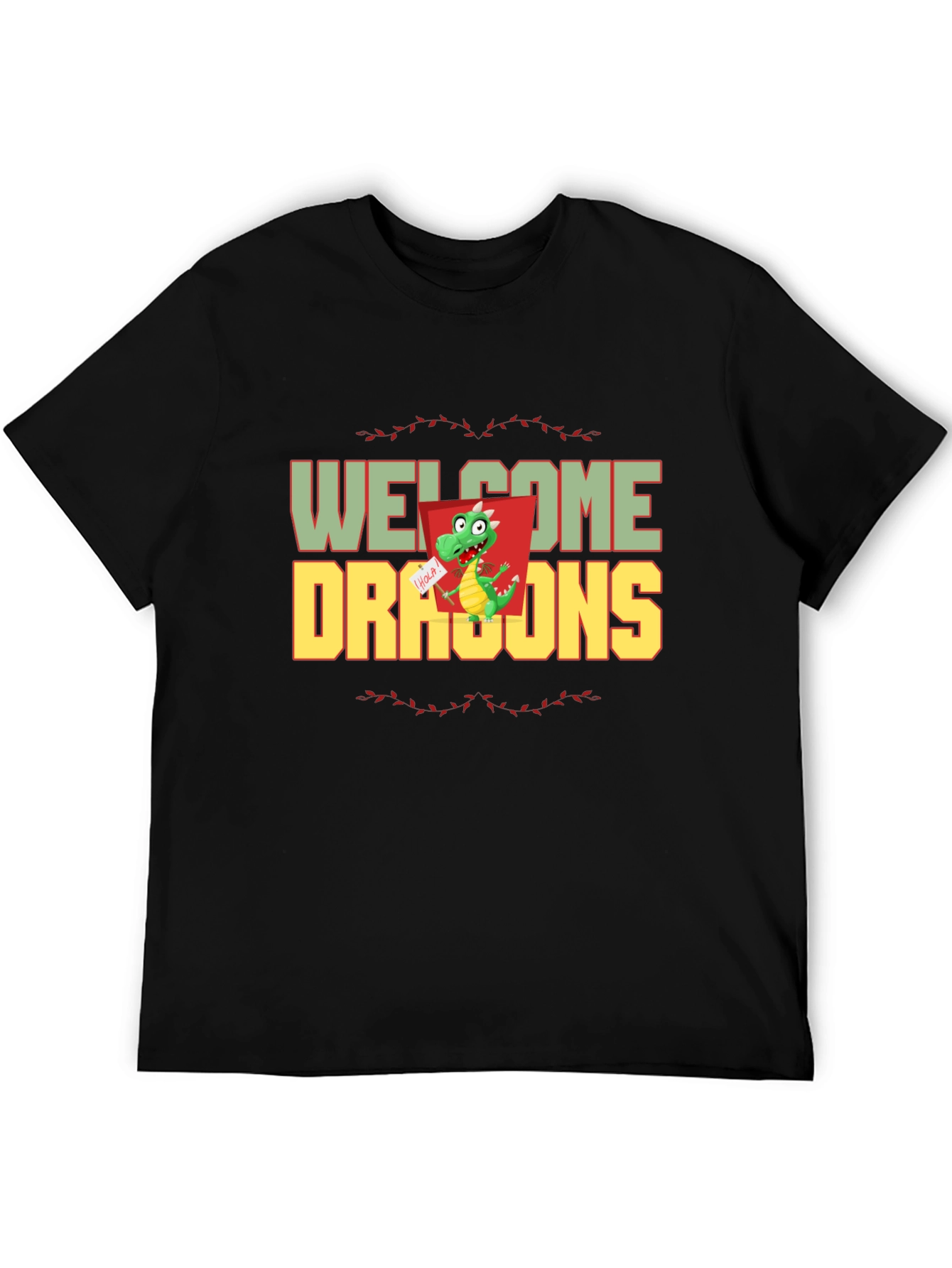 Welcome Dragons Graphic Tee - Funny Dragon T-Shirt