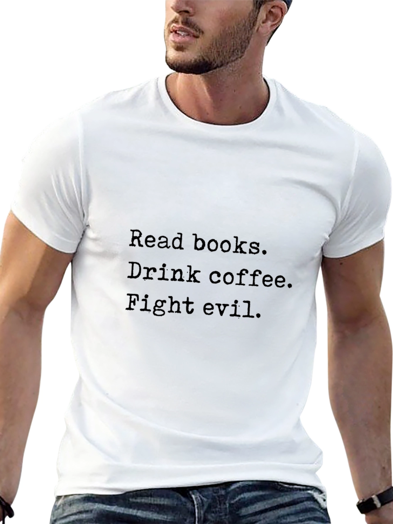 Read Books Drink Coffee Fight Evil Graphic Tee