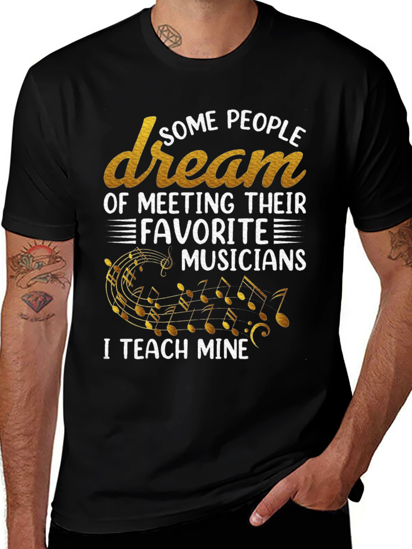 Musician Teacher Graphic T-Shirt - Black