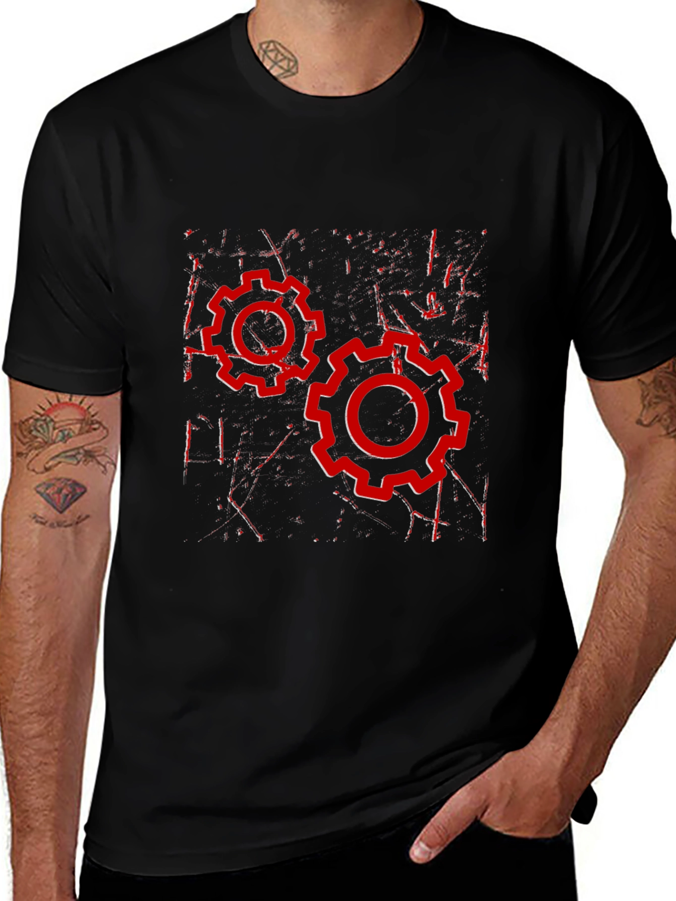 Gear Graphic Black T-Shirt