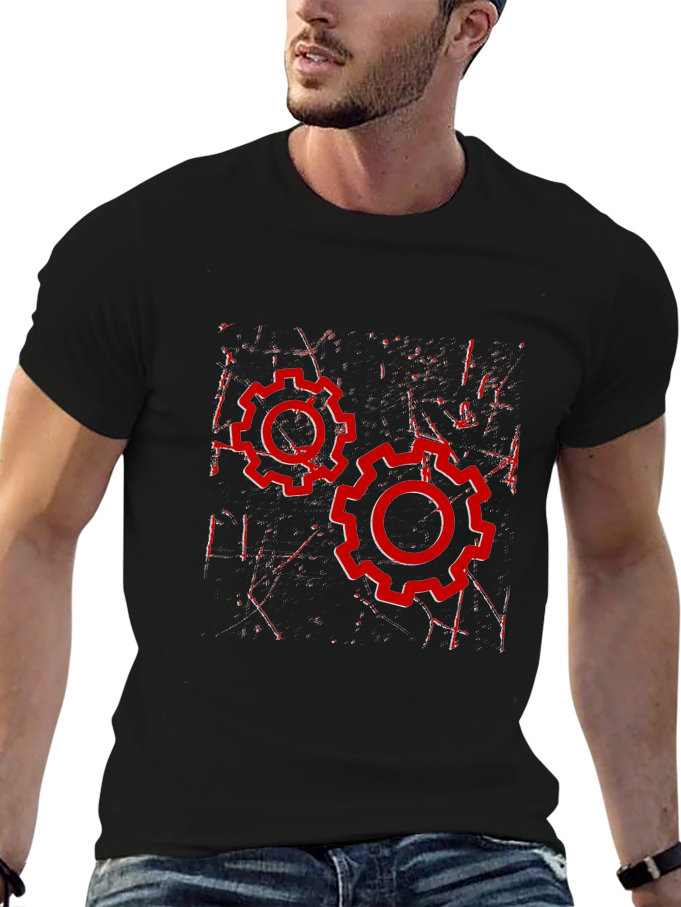 Gear Graphic Black T-Shirt