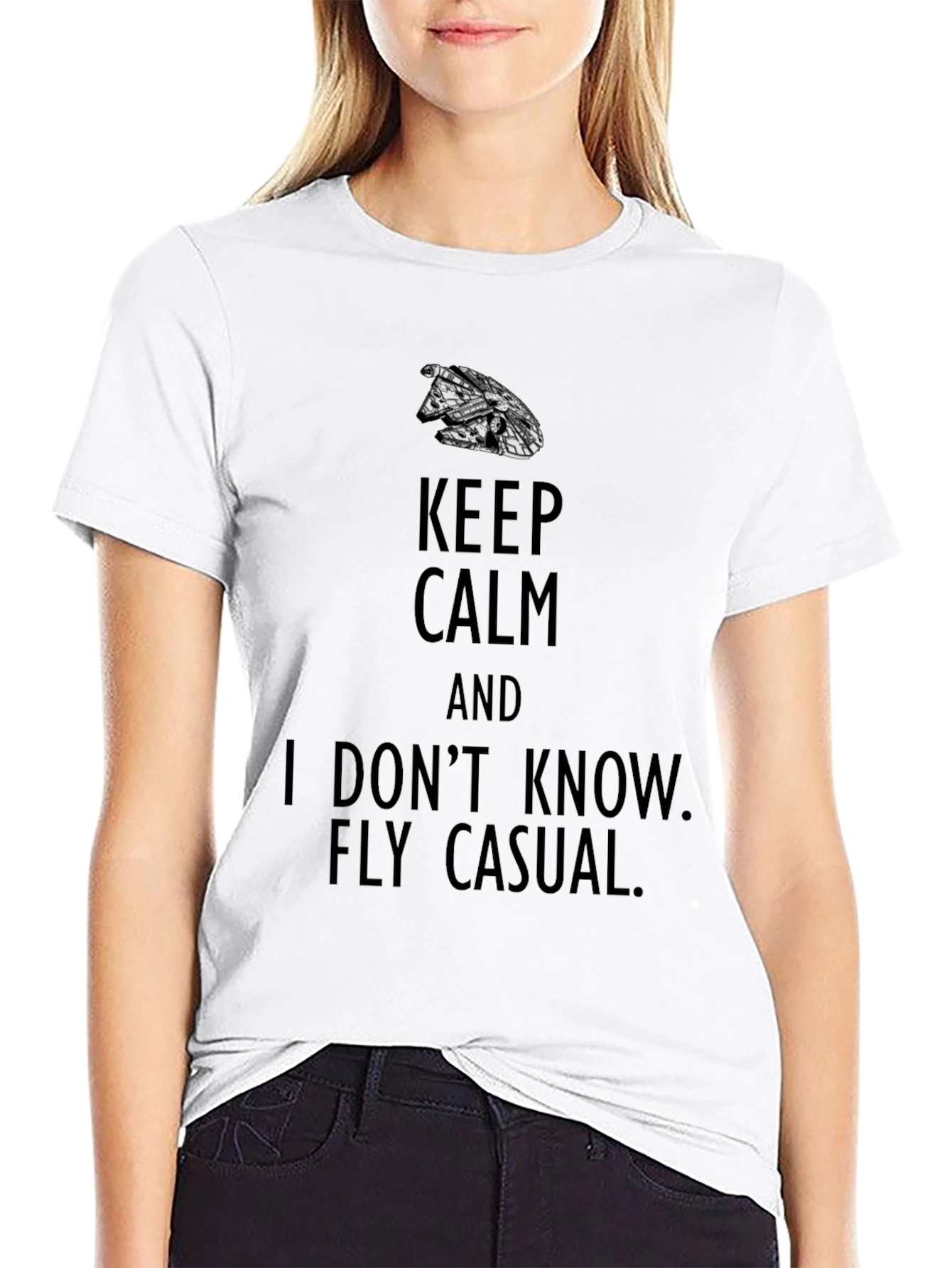 Keep Calm Fly Casual Graphic T-Shirt