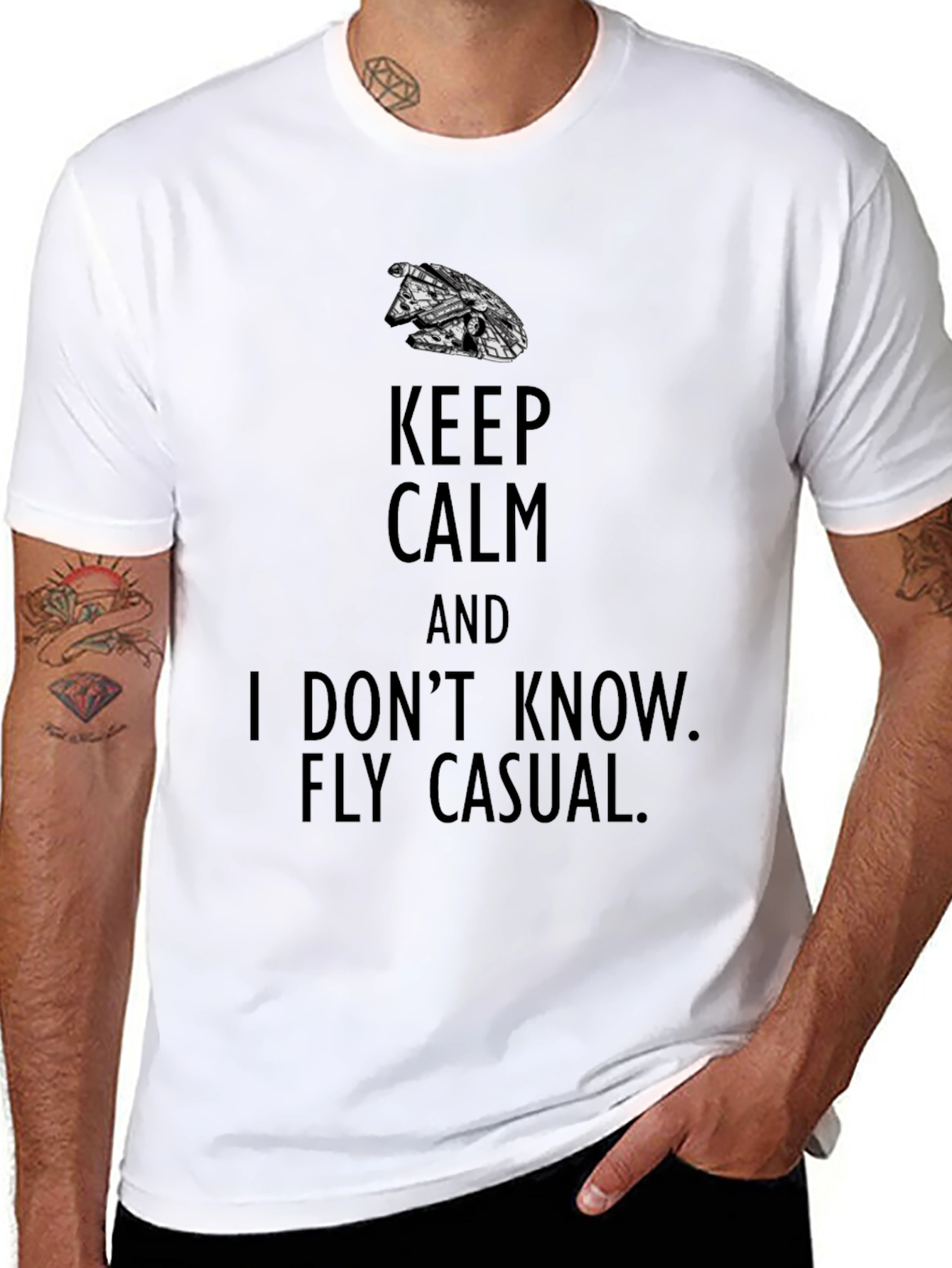 Keep Calm Fly Casual Graphic T-Shirt