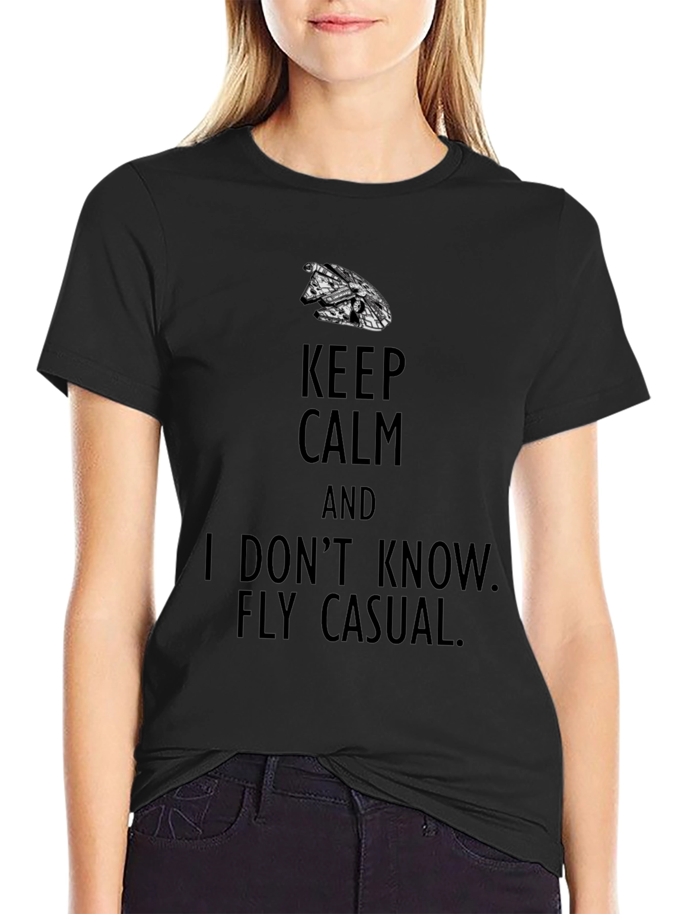 Keep Calm Fly Casual Graphic T-Shirt