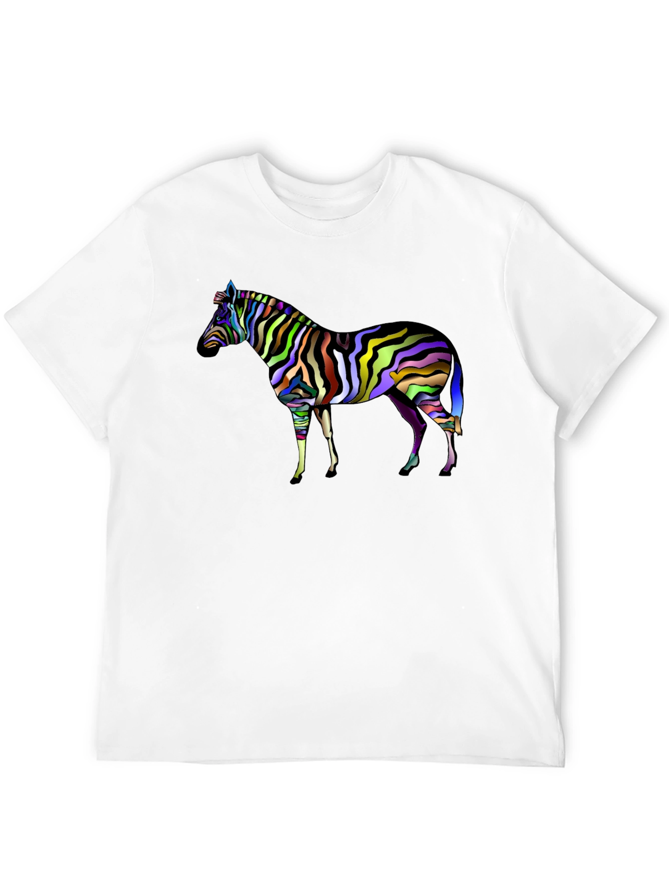 Vibrant Zebra Graphic Tee - Mens Black T-Shirt