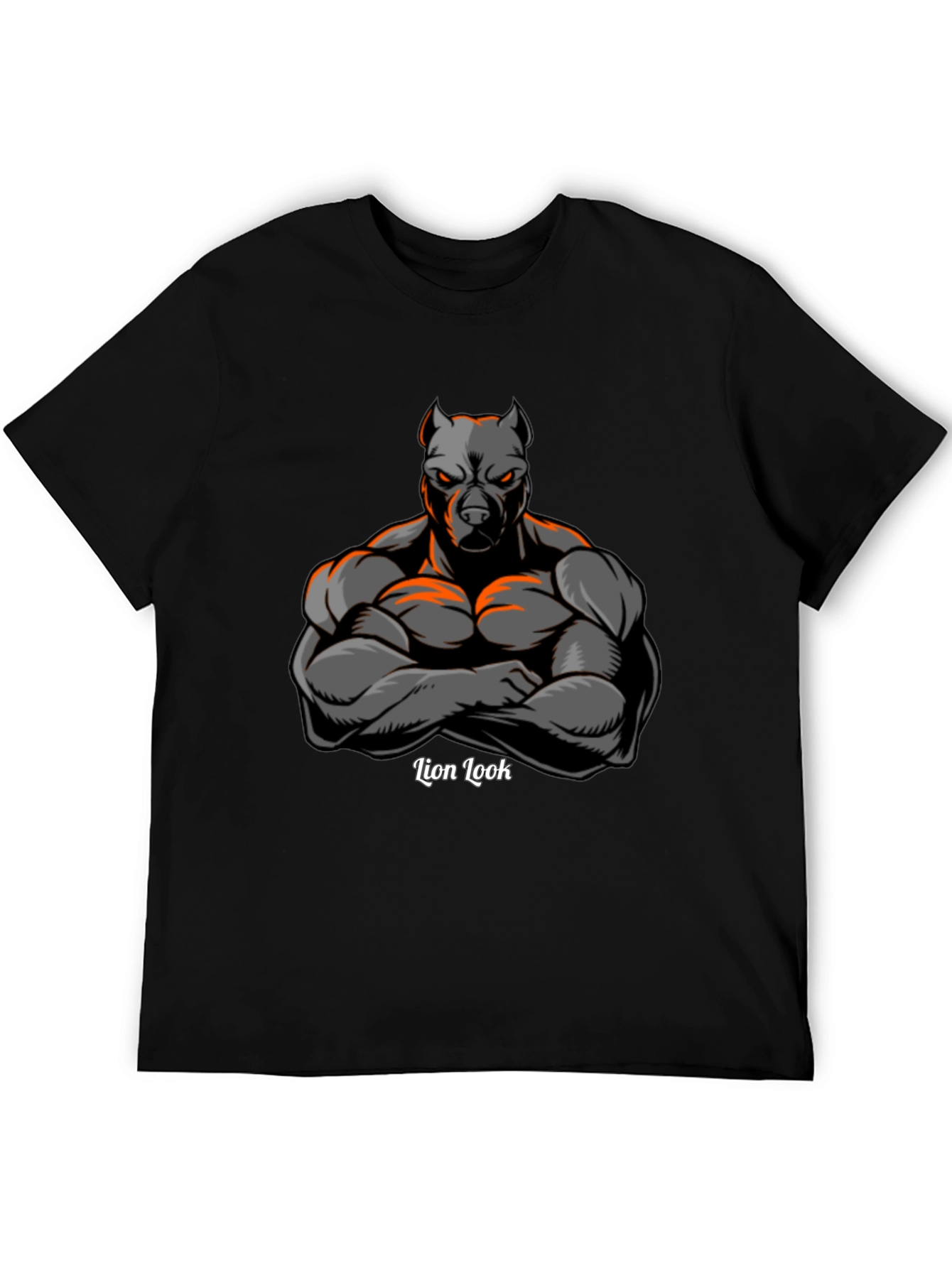 Lion Look Graphic T-Shirt - Mens Black Tee