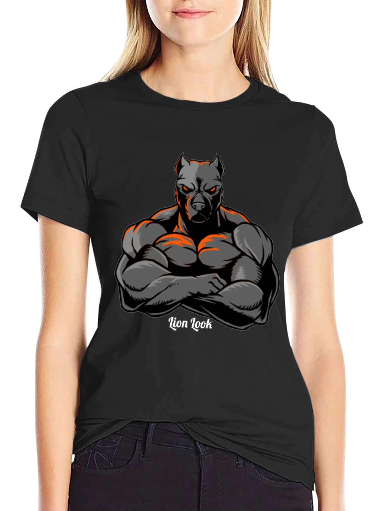 Lion Look Graphic T-Shirt - Mens Black Tee