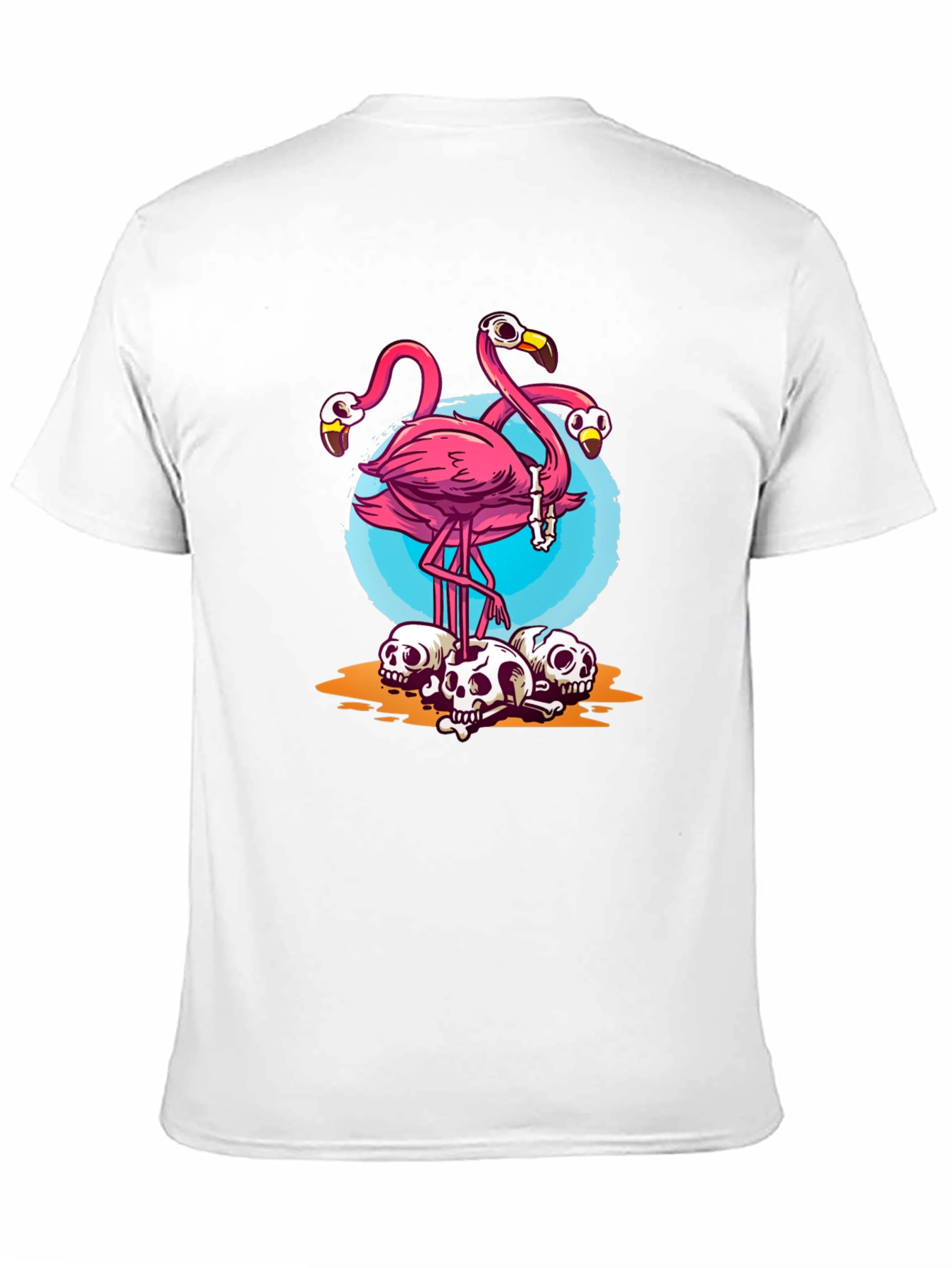 Flamingo Skulls Graphic T-Shirt
