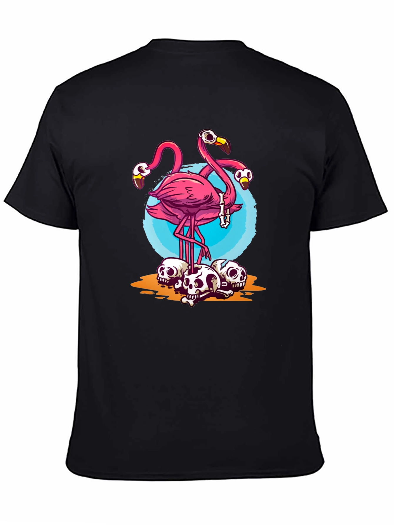Flamingo Skulls Graphic T-Shirt