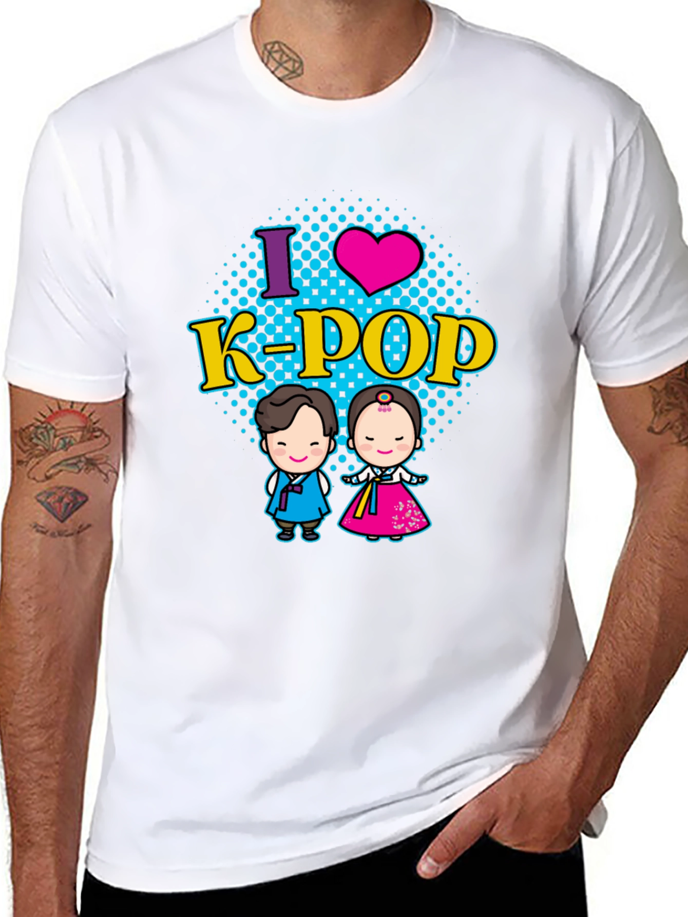 I Love K-Pop T-Shirt Korean Traditional Dress