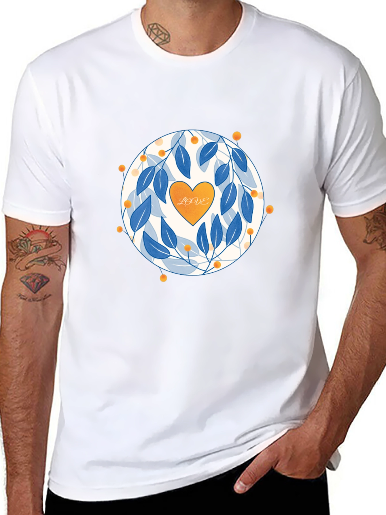 Love Floral Graphic Print Black T-Shirt