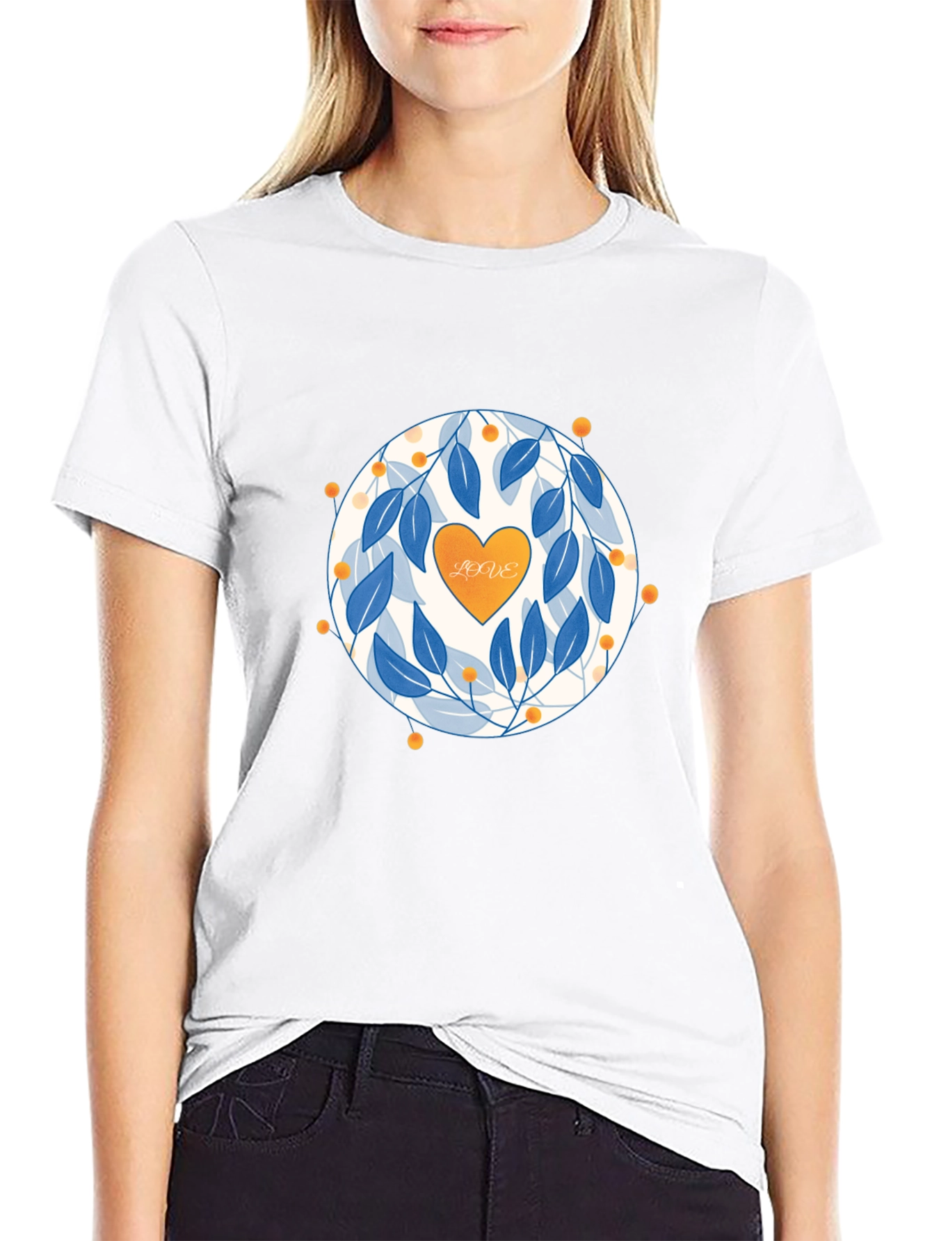 Love Floral Graphic Print Black T-Shirt