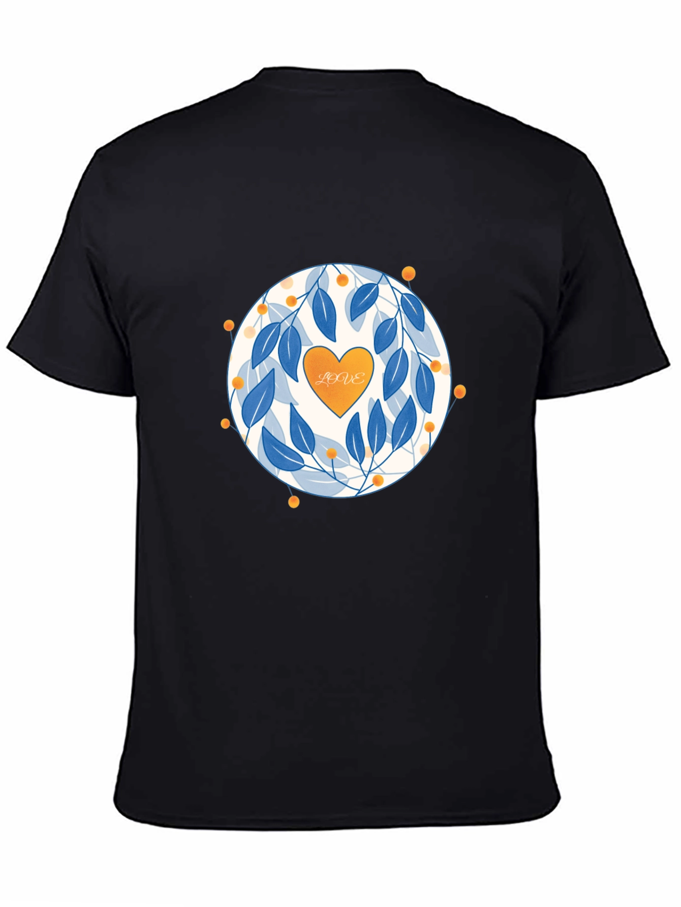 Love Floral Graphic Print Black T-Shirt