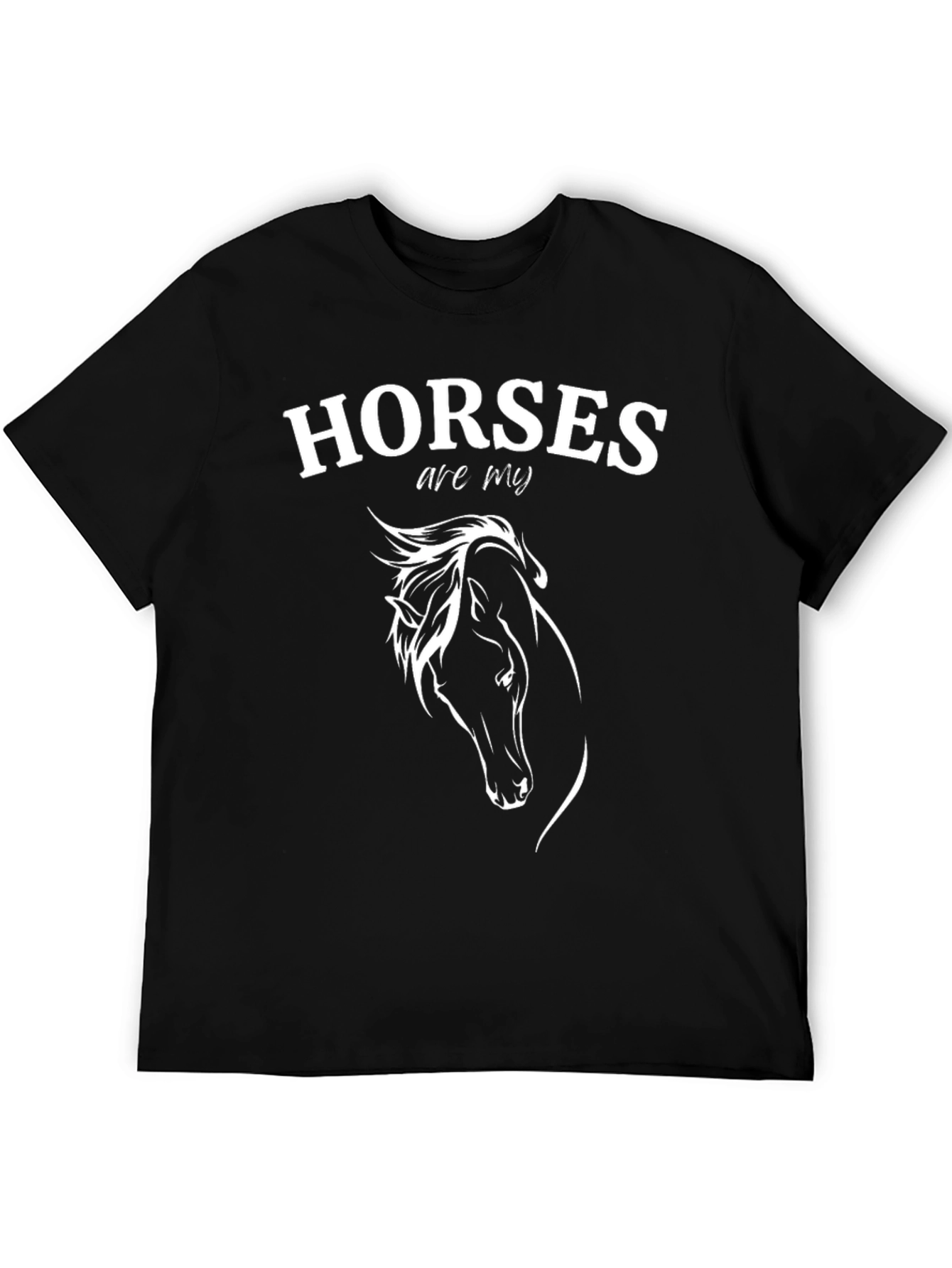 Horses Are My Therapy T-Shirt Unisex Black Tee