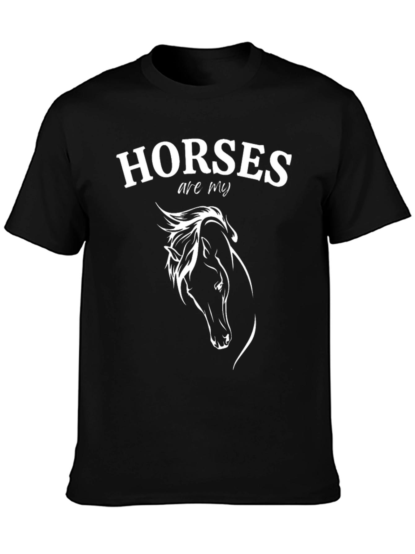 Horses Are My Therapy T-Shirt Unisex Black Tee