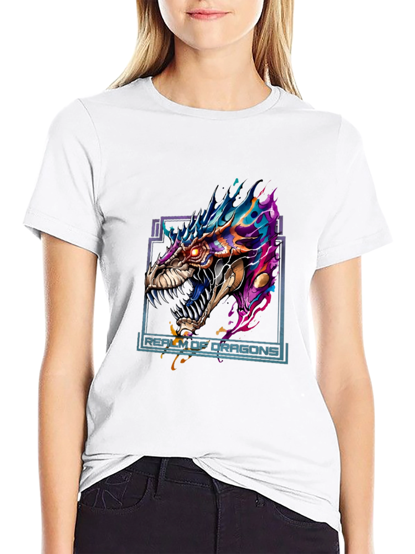 Realm of Dragons Graphic Tee - Bold Dragon Design