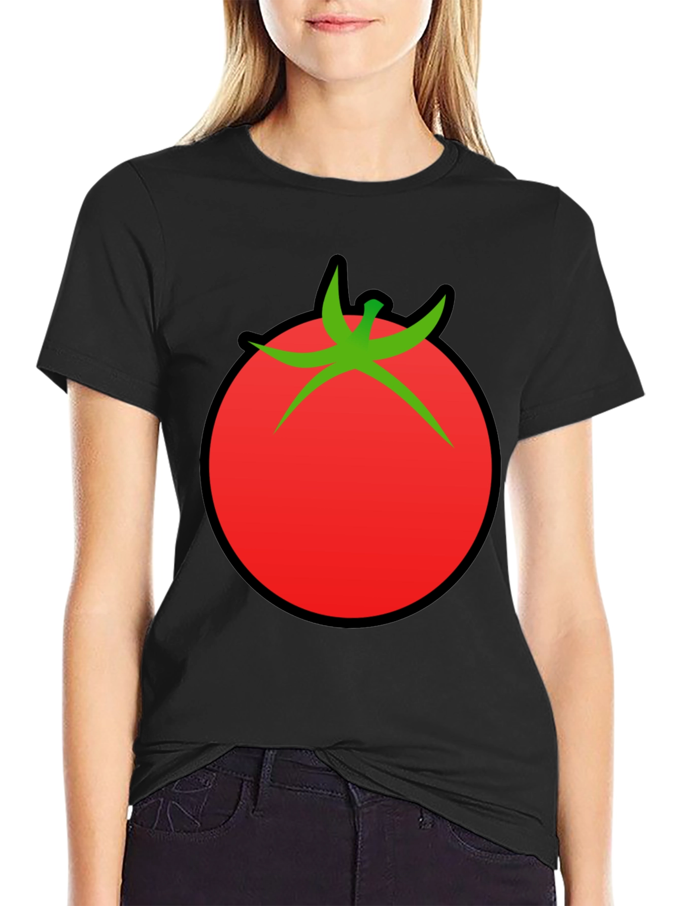 Tomato Graphic Black T-Shirt
