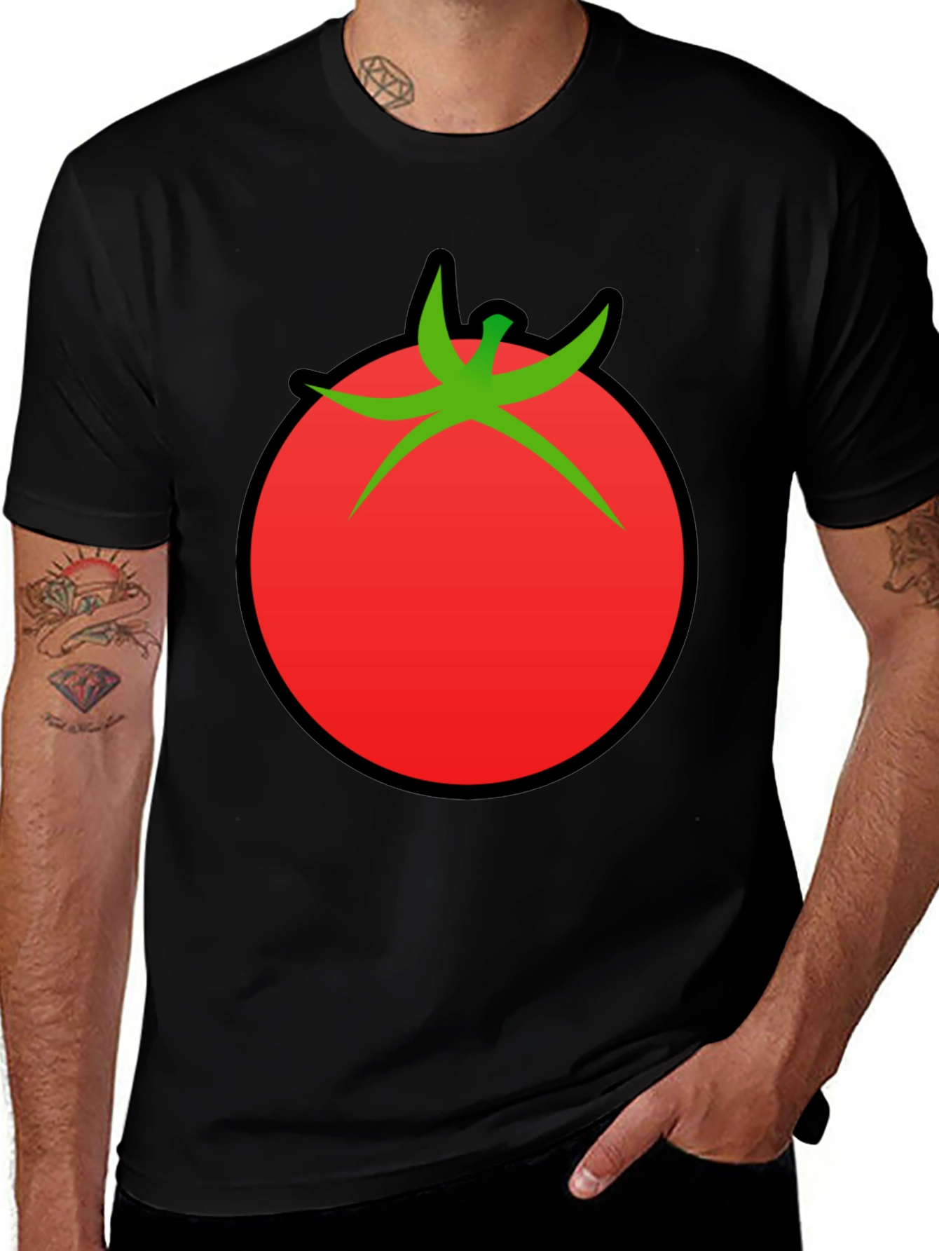 Tomato Graphic Black T-Shirt