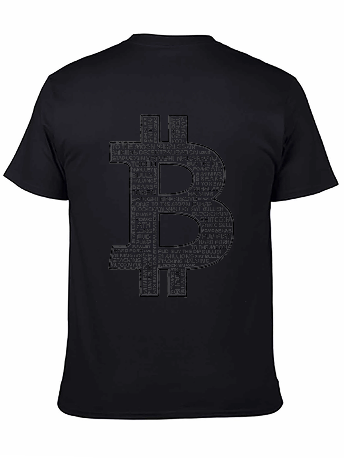 Bitcoin Crypto Word Art Graphic Tee