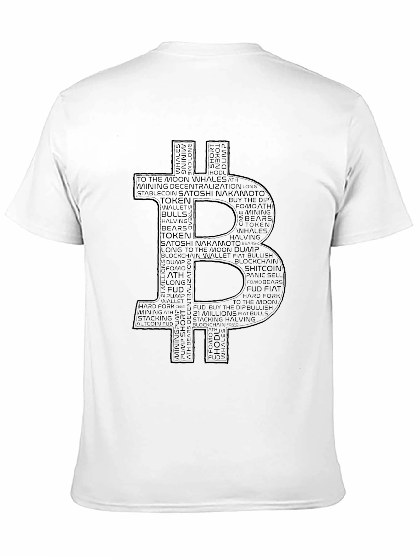Bitcoin Crypto Word Art Graphic Tee