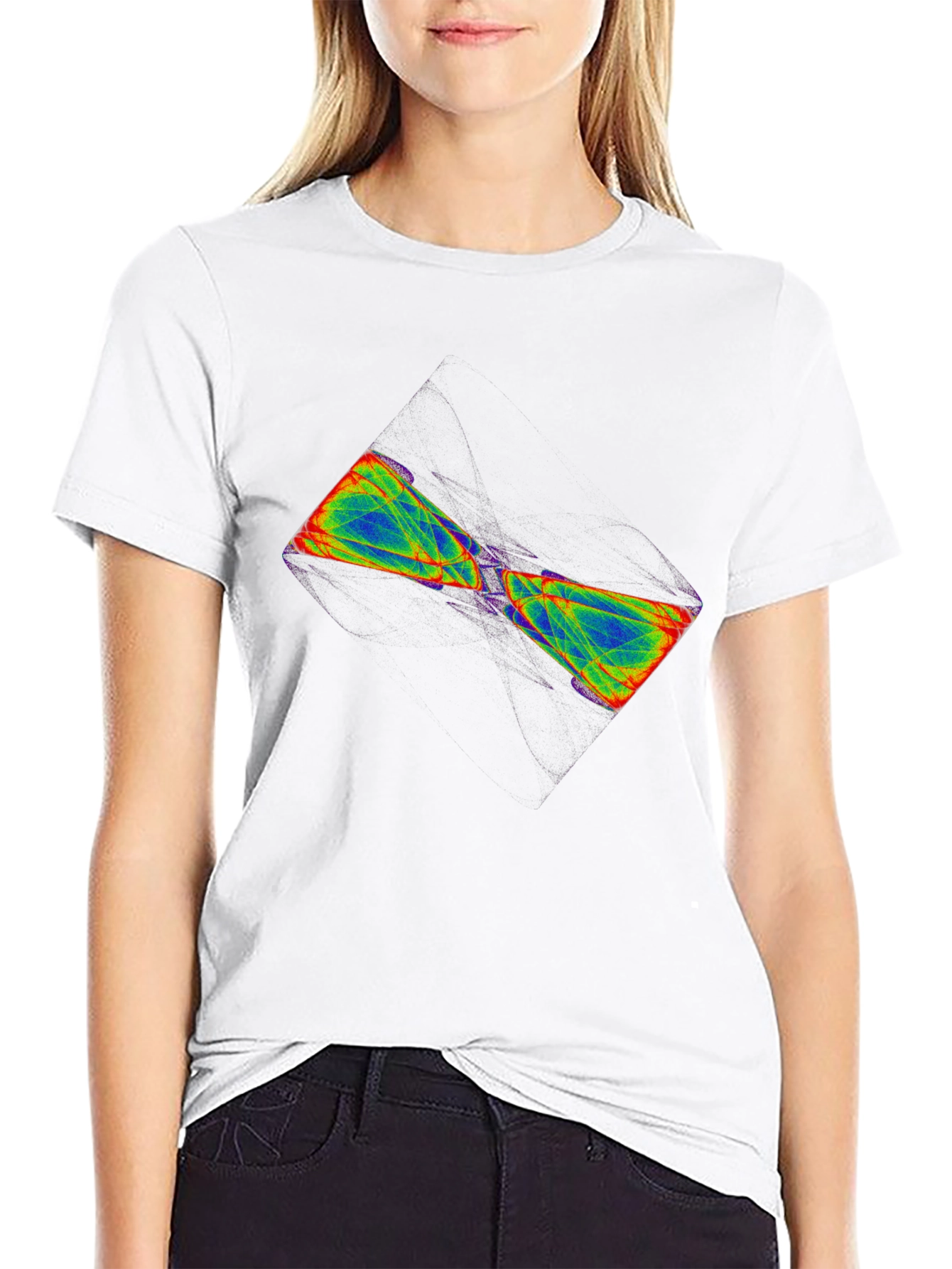 Abstract Hourglass Graphic Tee - Black