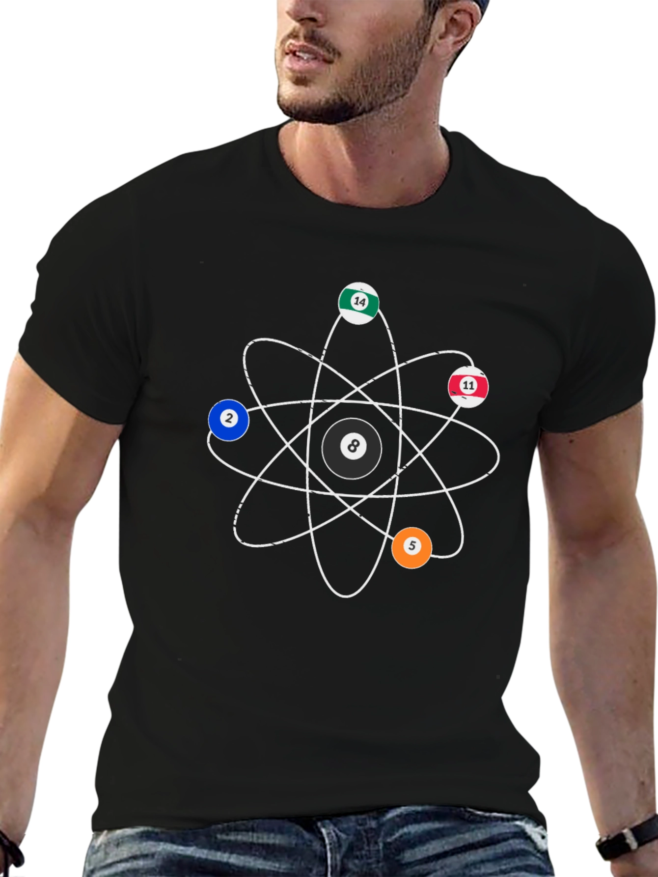 Billiards Ball Atom T-Shirt - Cool Graphic Tee