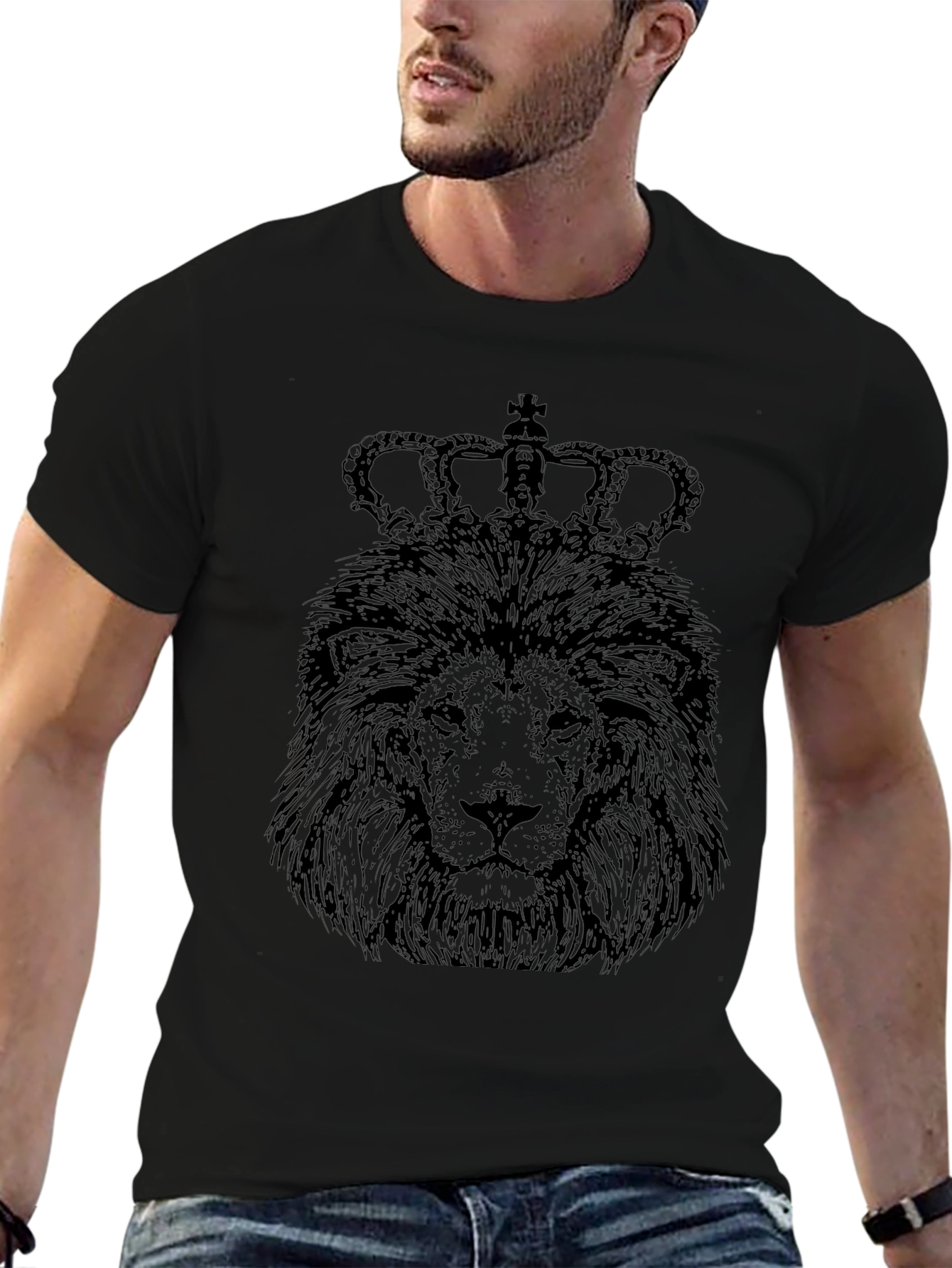 Lion King Graphic Tee - Black Crew Neck