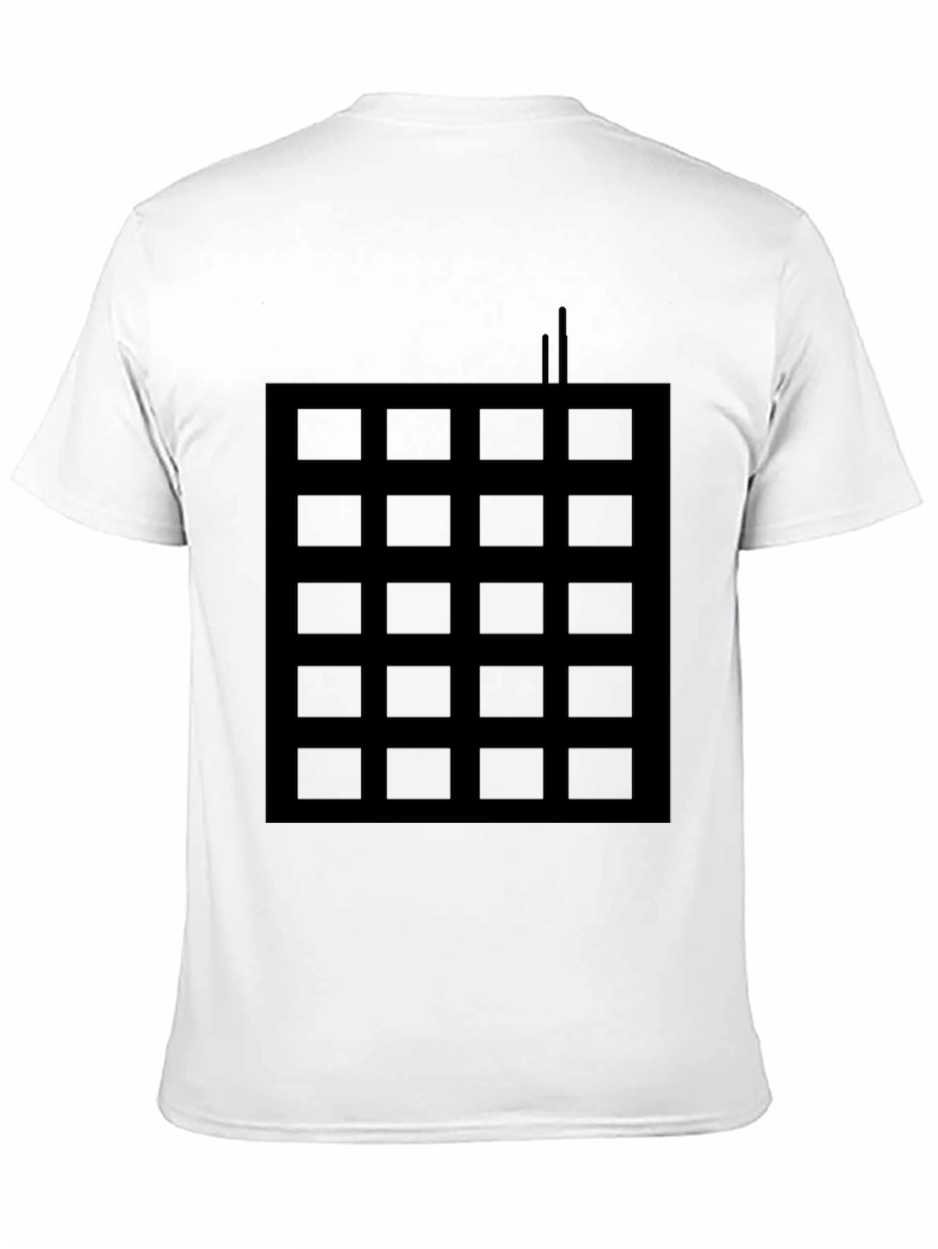 Grid Pattern Black T-Shirt