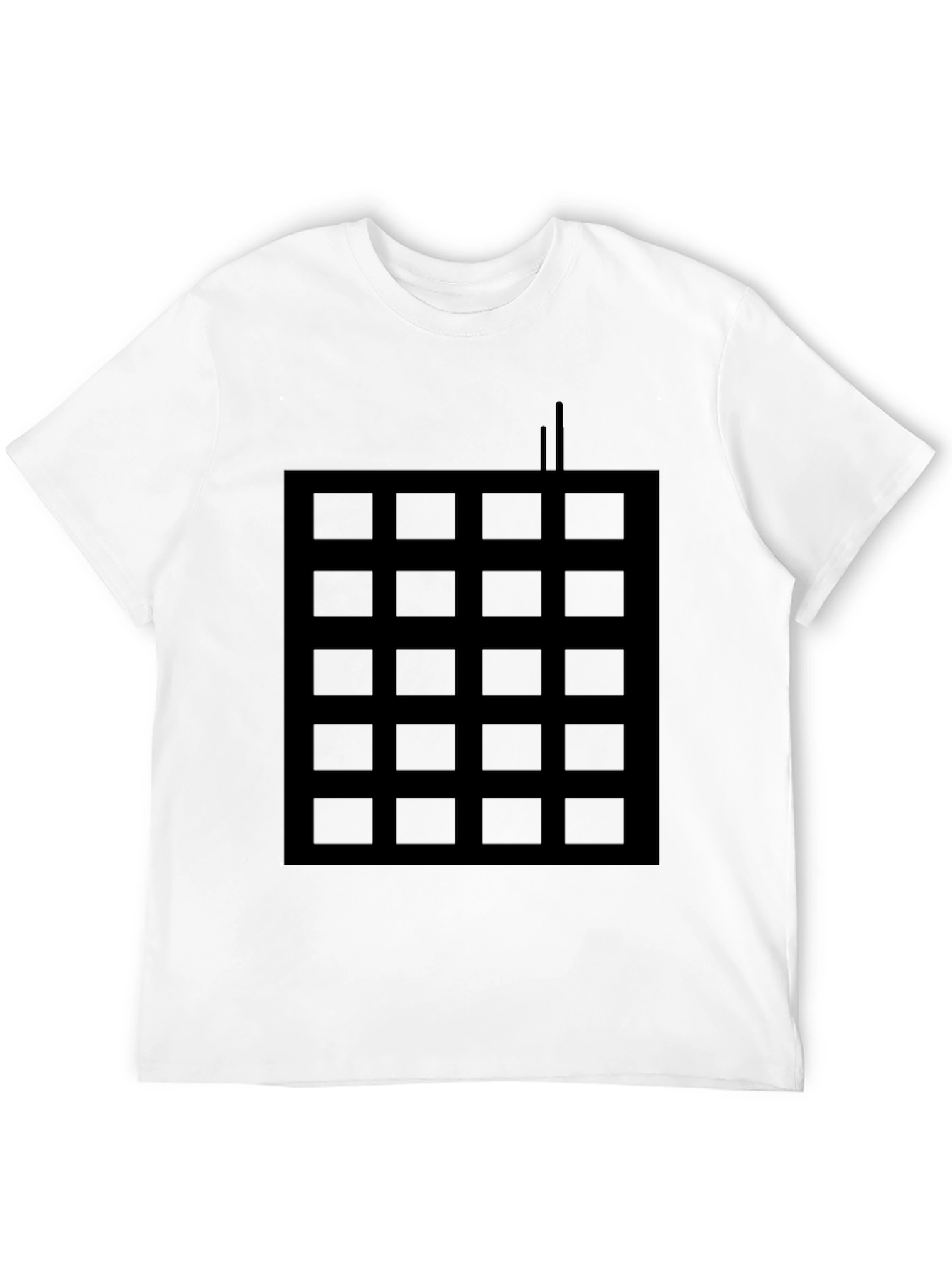 Grid Pattern Black T-Shirt