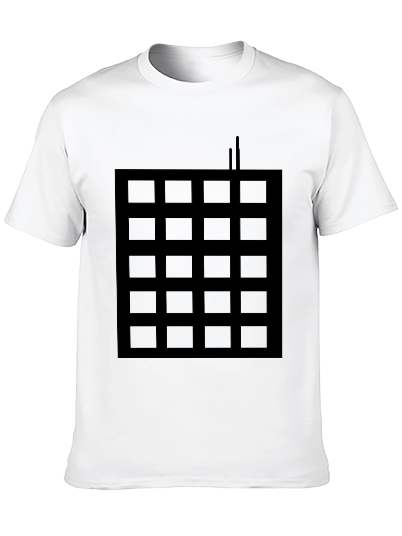 Grid Pattern Black T-Shirt
