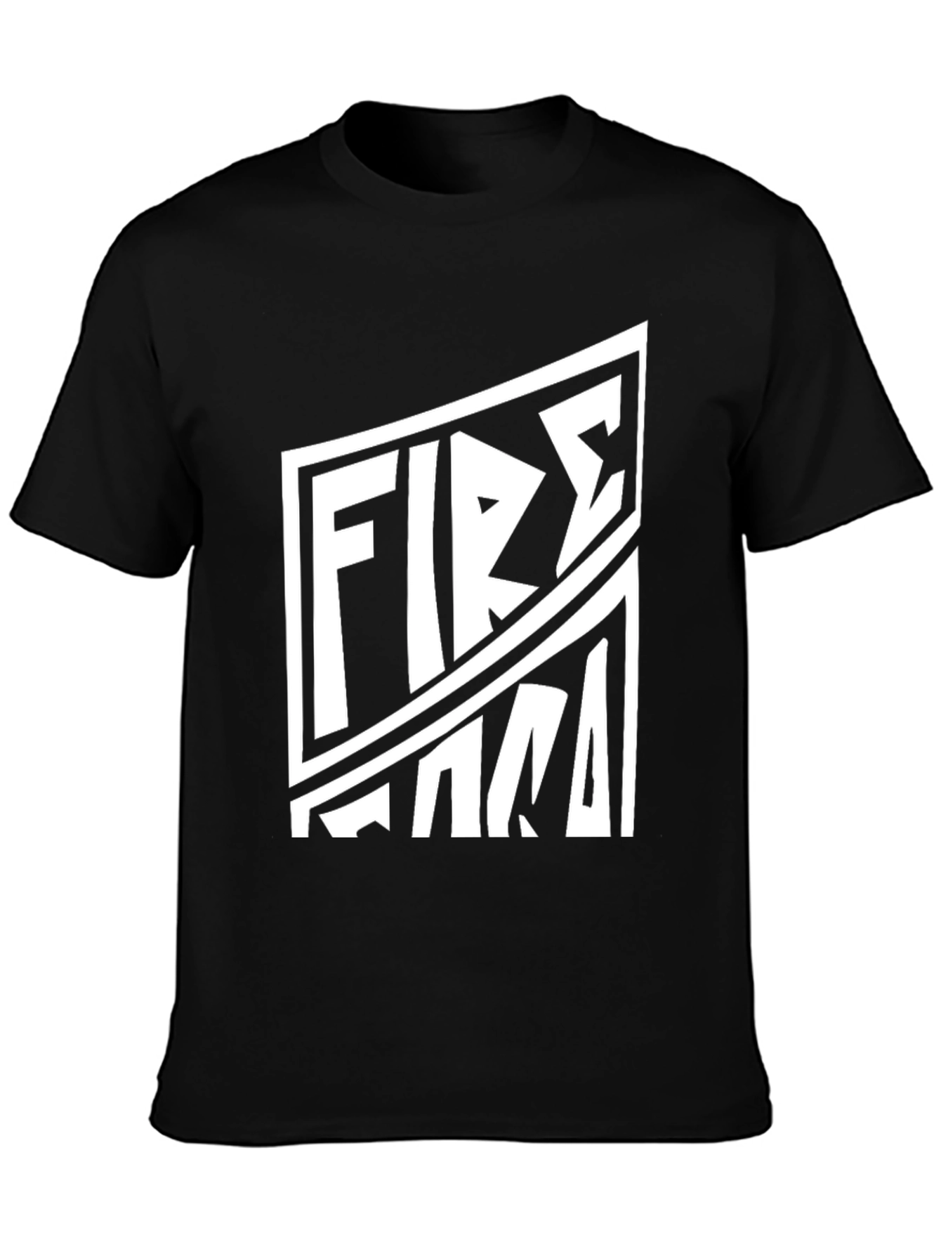 Fire Hard T-Shirt - Graphic Print Black