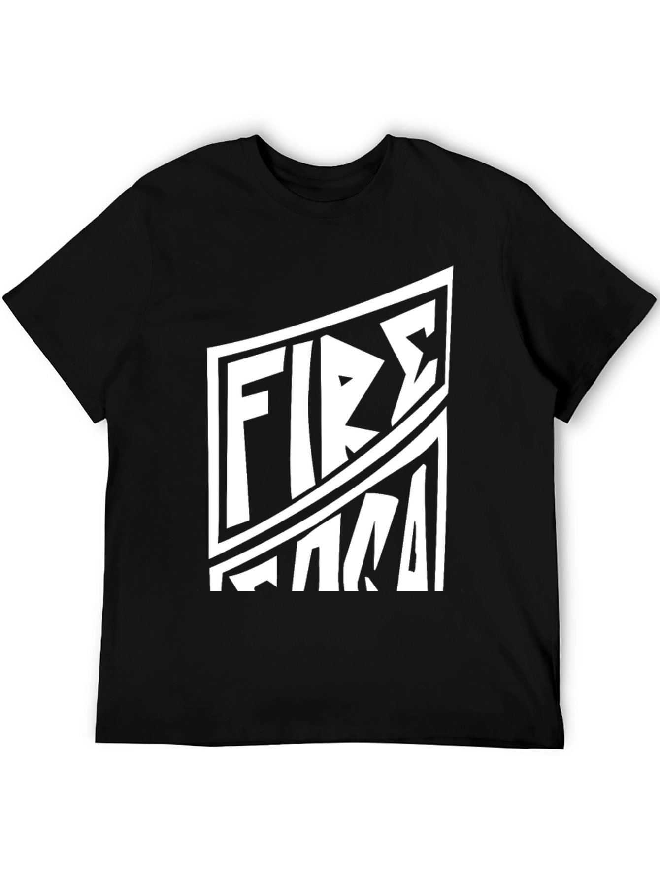 Fire Hard T-Shirt - Graphic Print Black