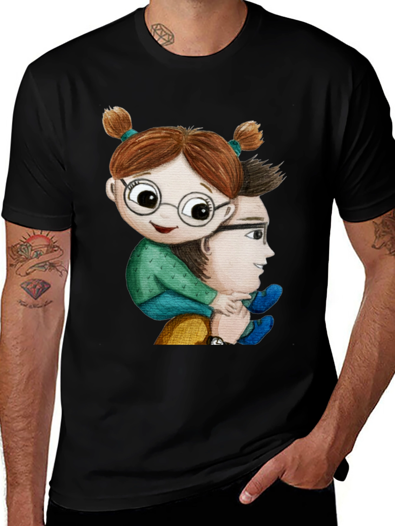 Dad & Daughter Graphic Tee - Piggyback Ride