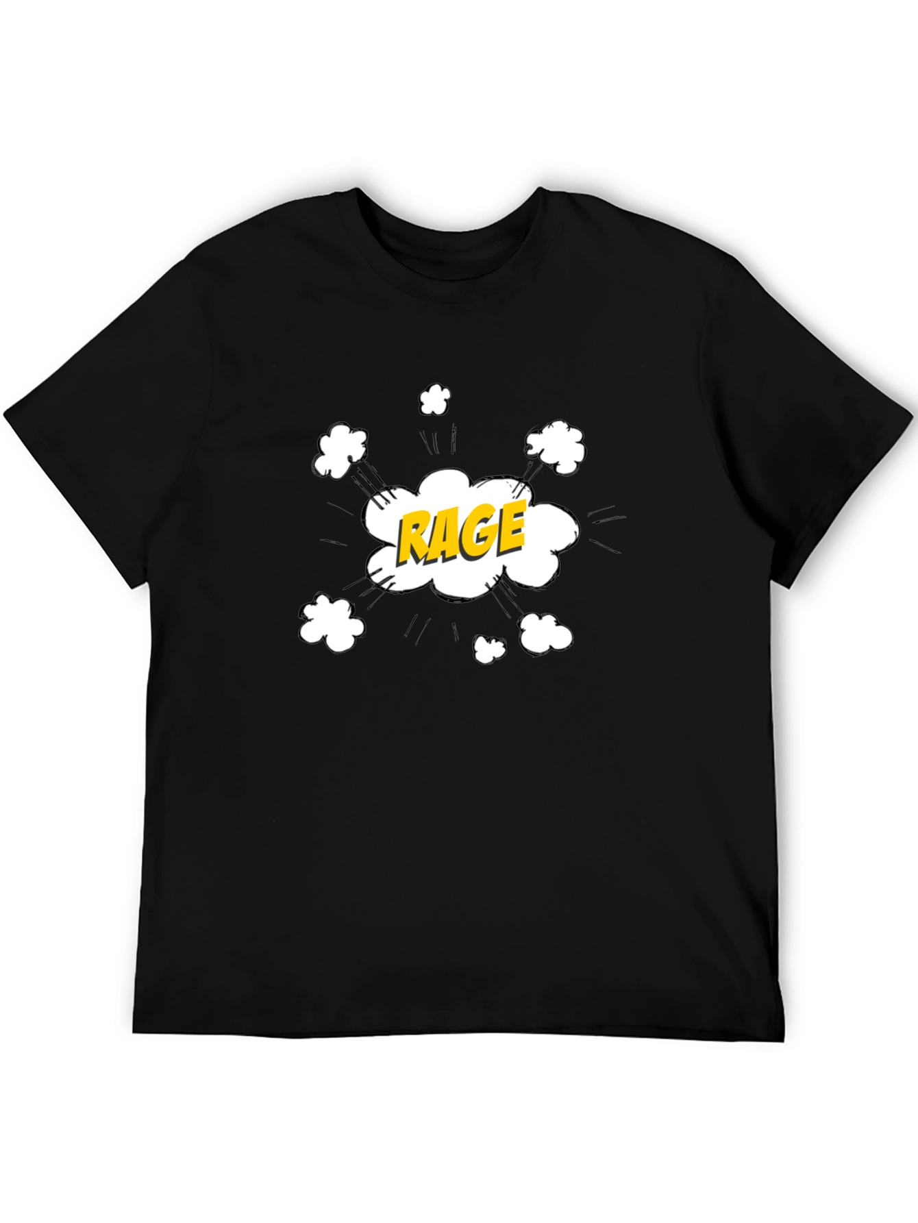 Rage Comic Style Graphic Tee - Black Cotton