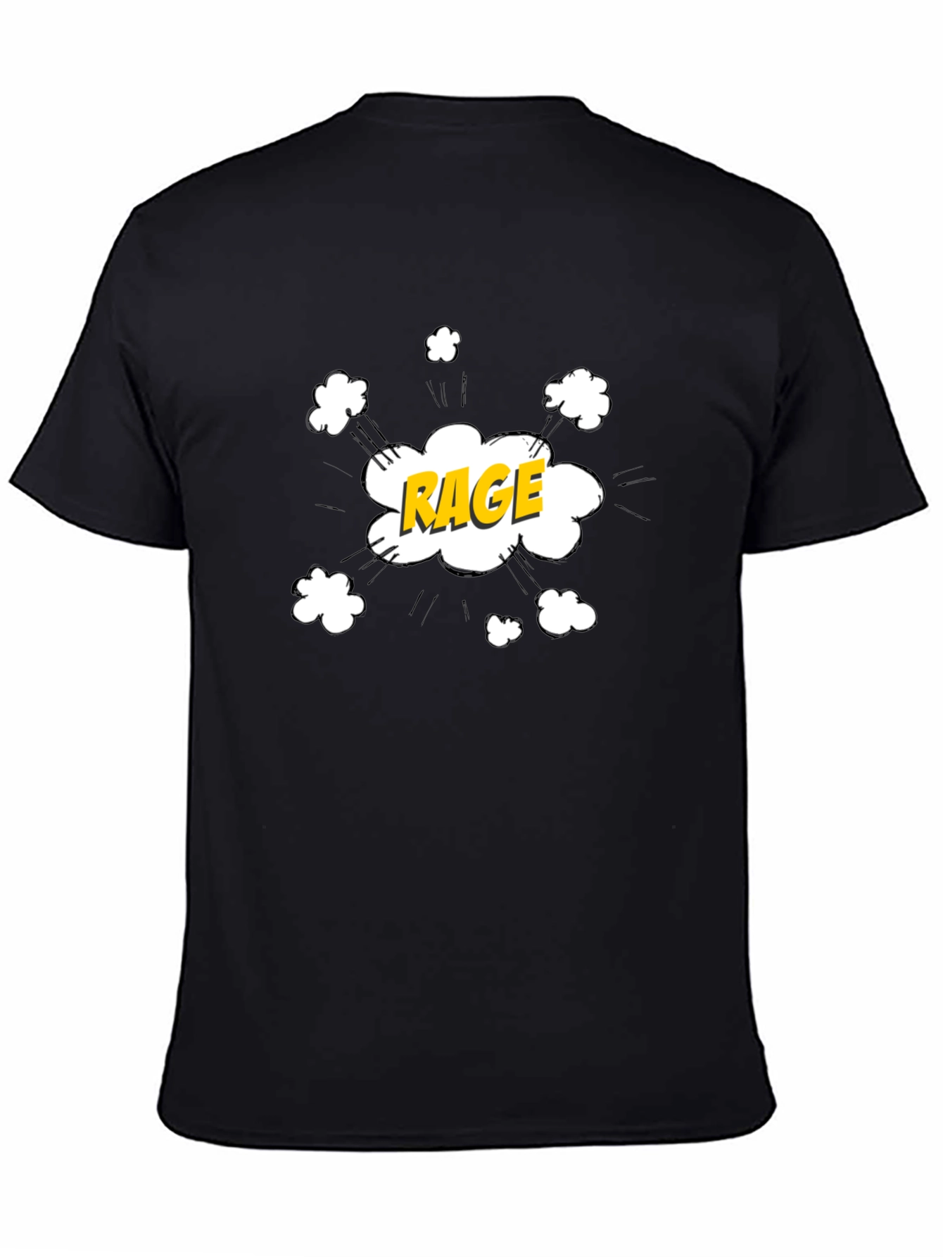 Rage Comic Style Graphic Tee - Black Cotton