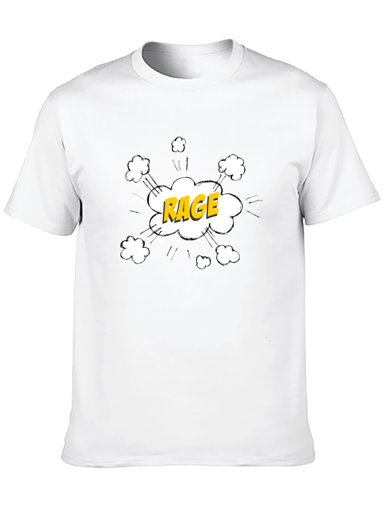 Rage Comic Style Graphic Tee - Black Cotton