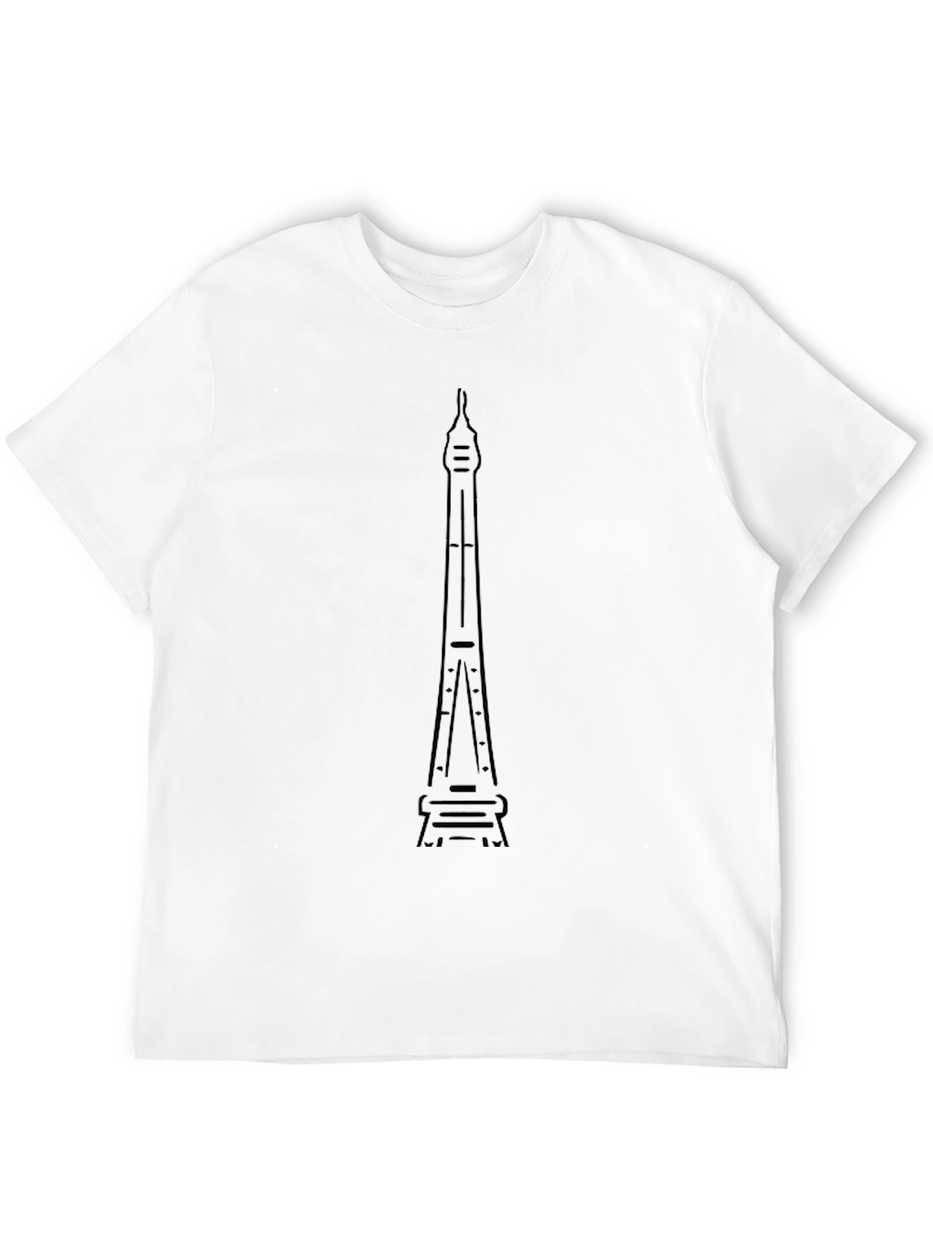 Black Graphic Tee - Tower Outline Print