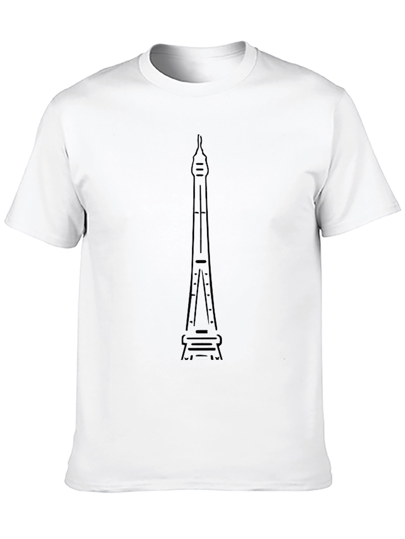 Black Graphic Tee - Tower Outline Print
