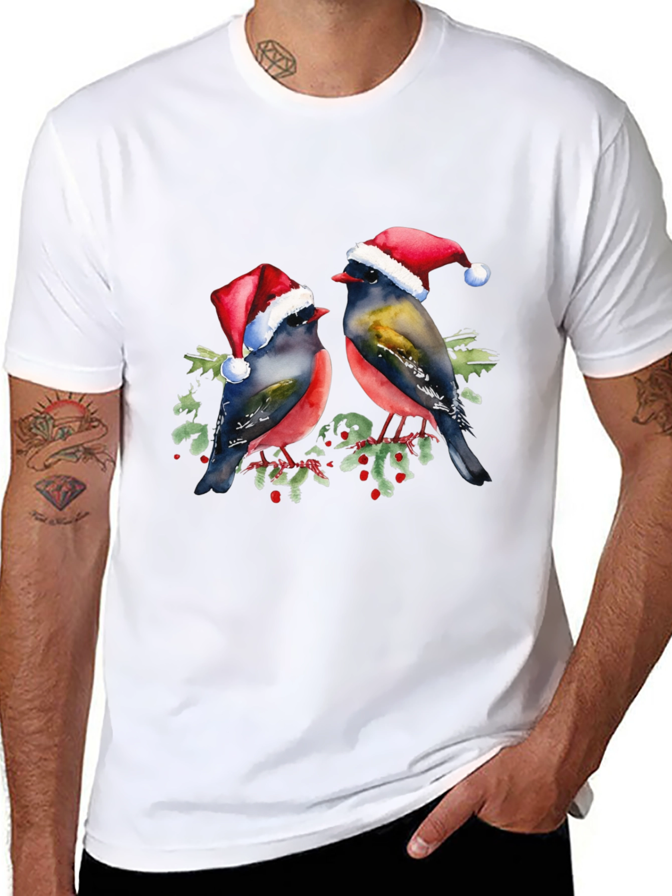 Festive Robin Holiday T-Shirt