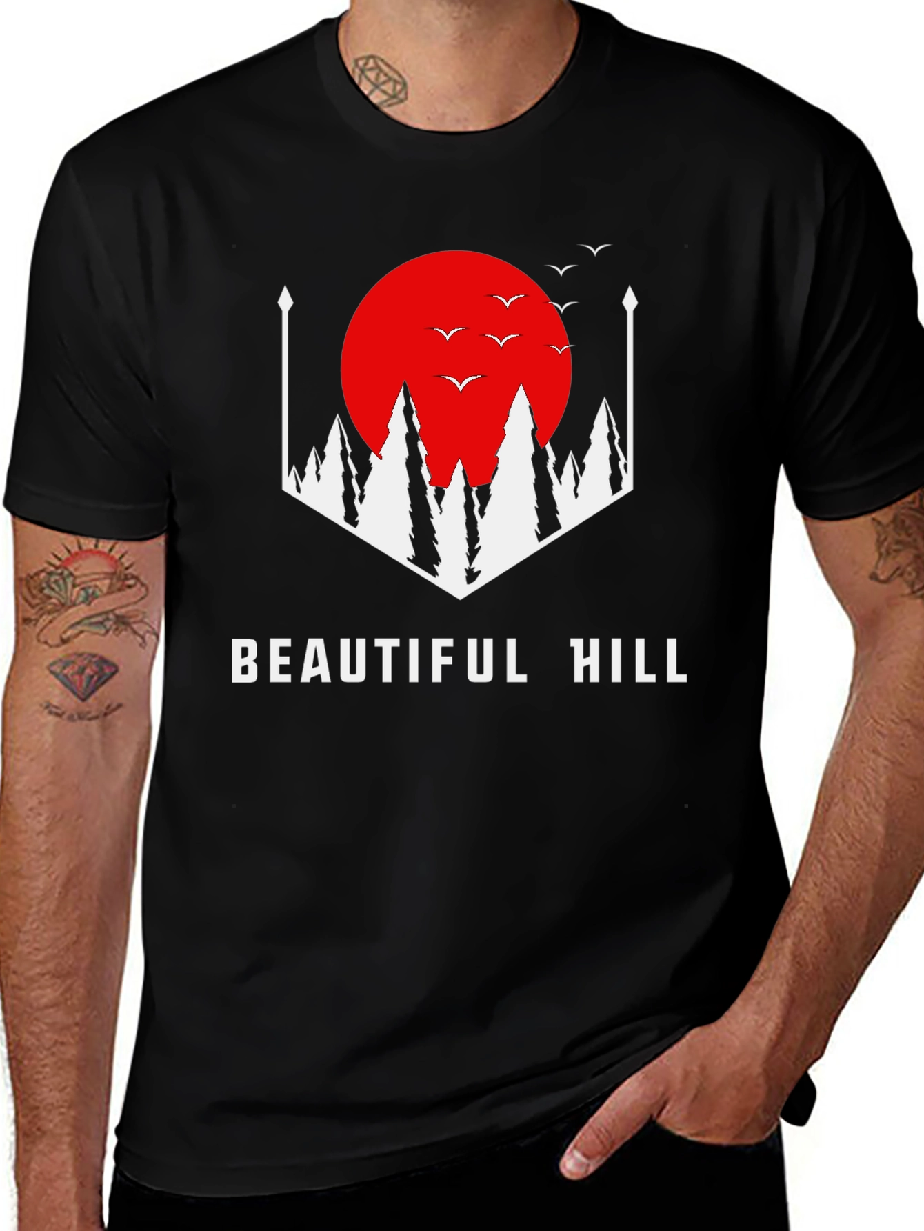 Beautiful Hill Graphic Tee - Stylish Comfort
